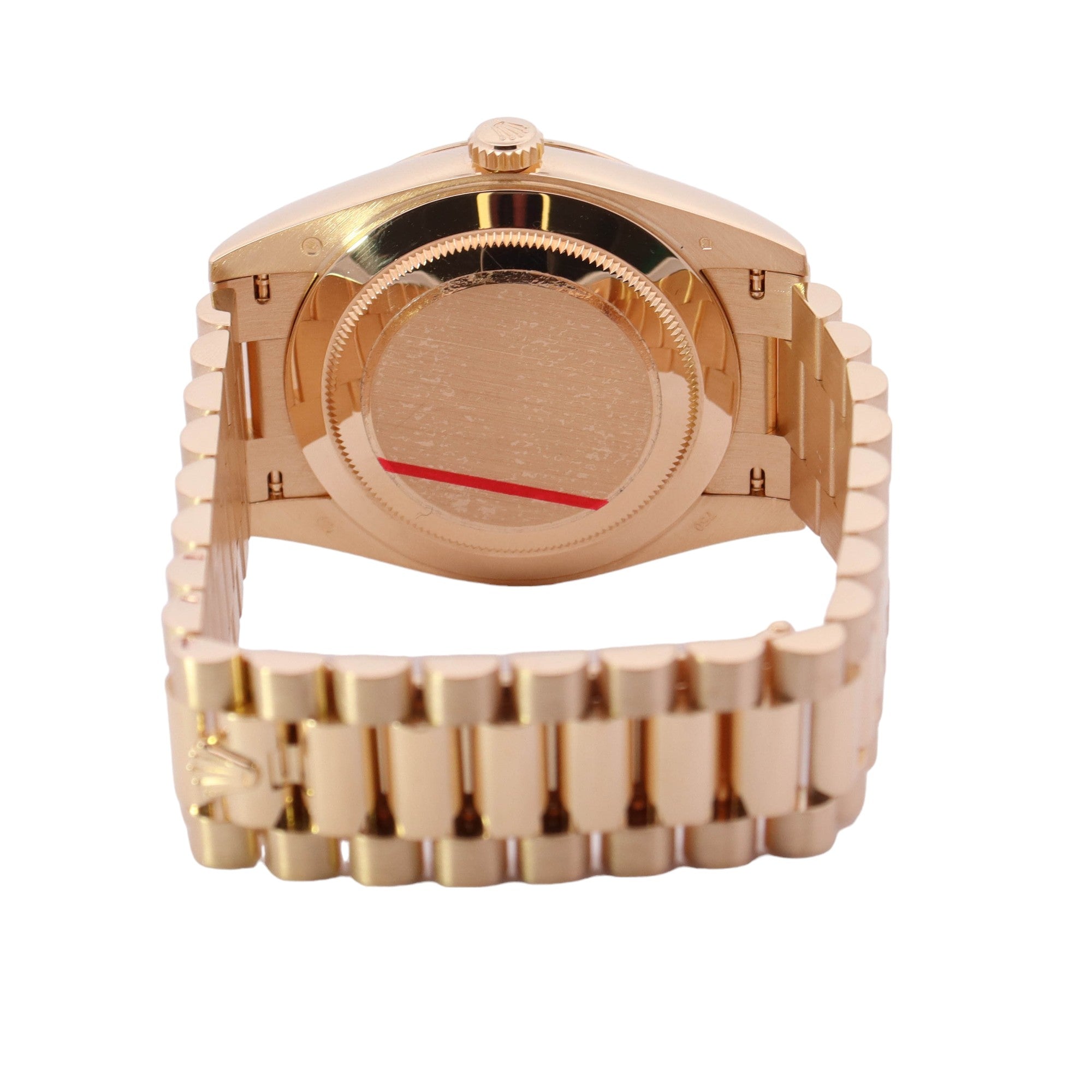 Rolex Day-Date Yellow Gold 40mm Aftermarket Champagne Diamond Baguette Dial Watch Reference #: 228238 - Happy Jewelers Fine Jewelry Lifetime Warranty