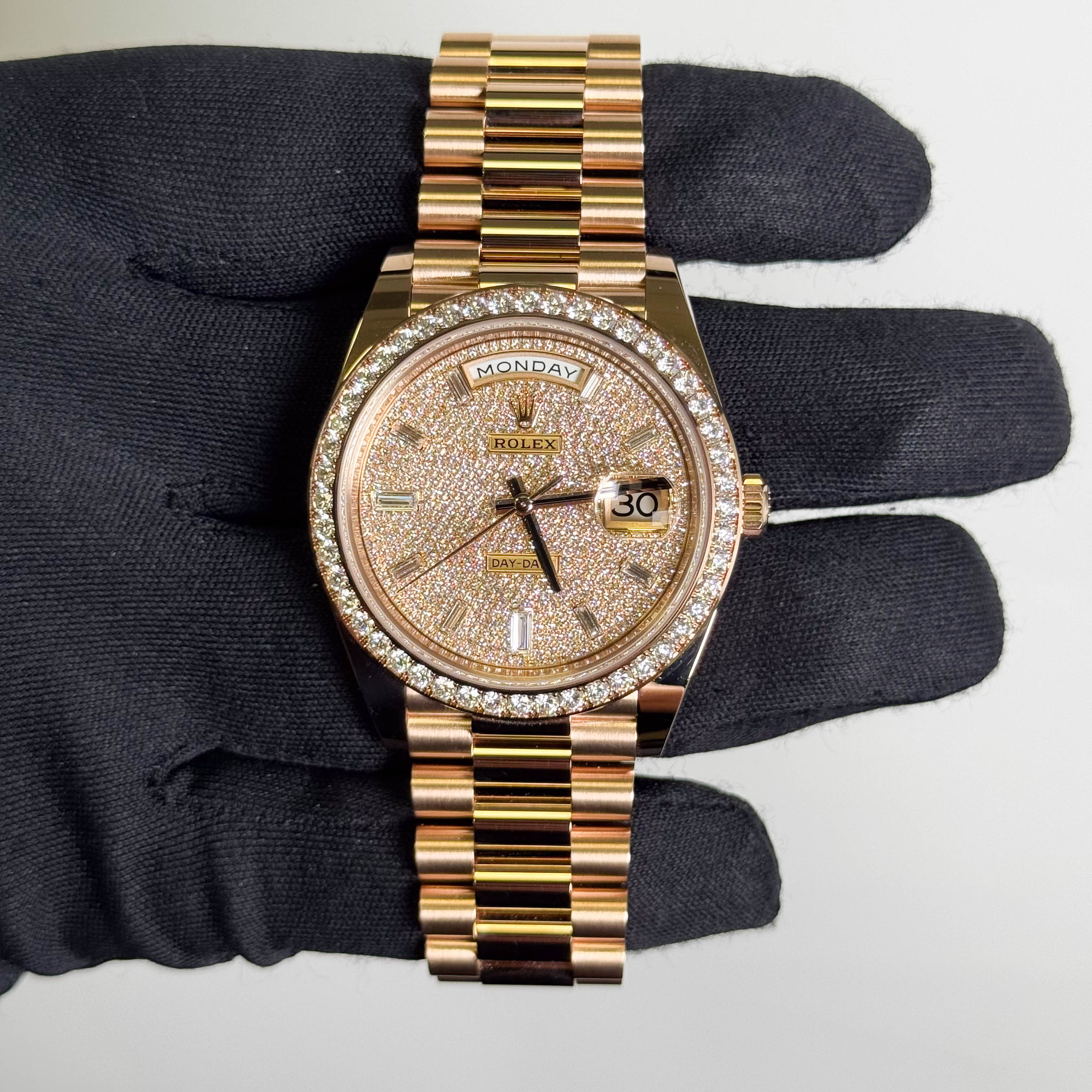 Rolex Day-Date 40mm Pave Dial Watch Ref# 228345RBR