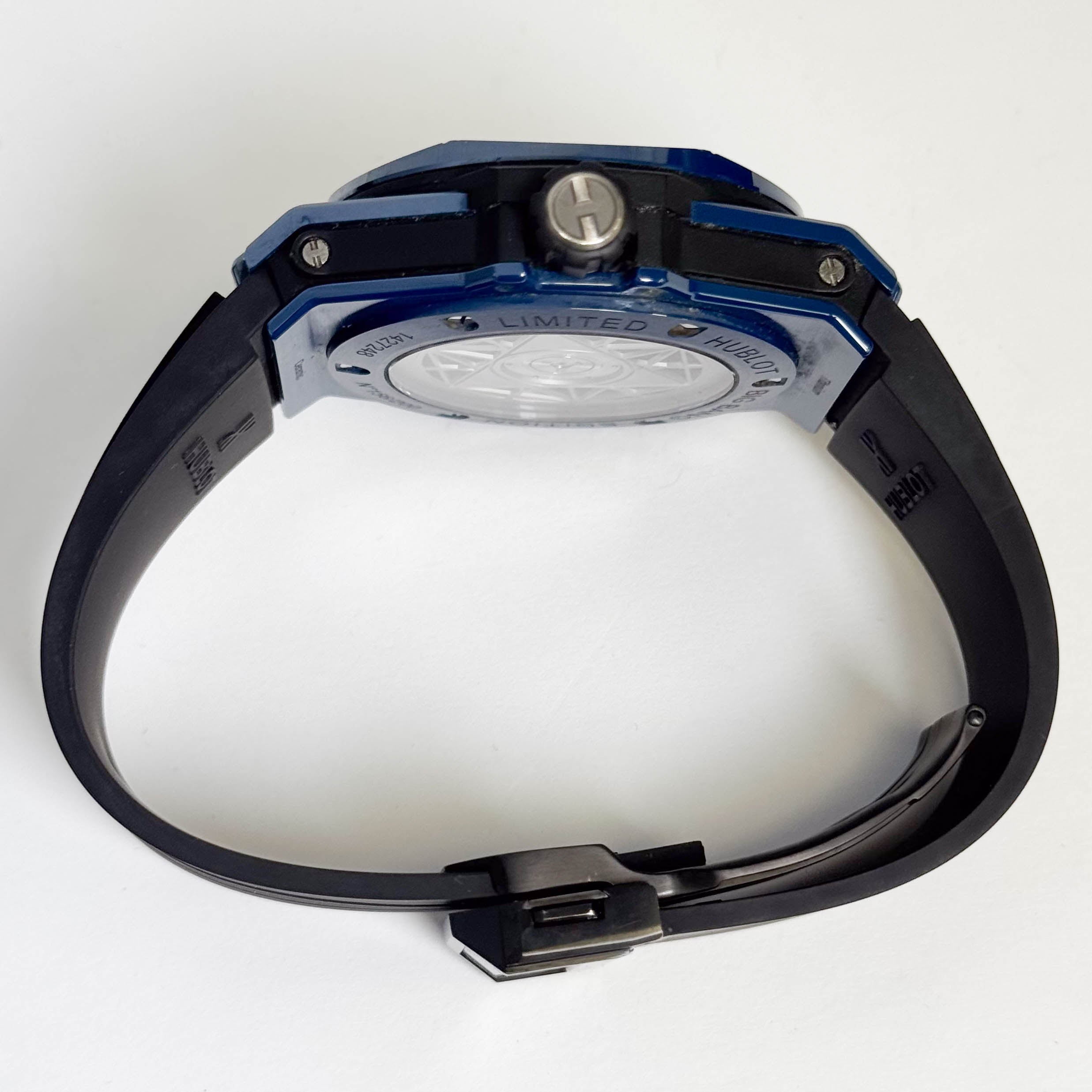 Hublot Big Bang Sang Bleu 45mm Blue Dial Watch Ref# 15.EX.7179.VR.MXM19 - Happy Jewelers Fine Jewelry Lifetime Warranty