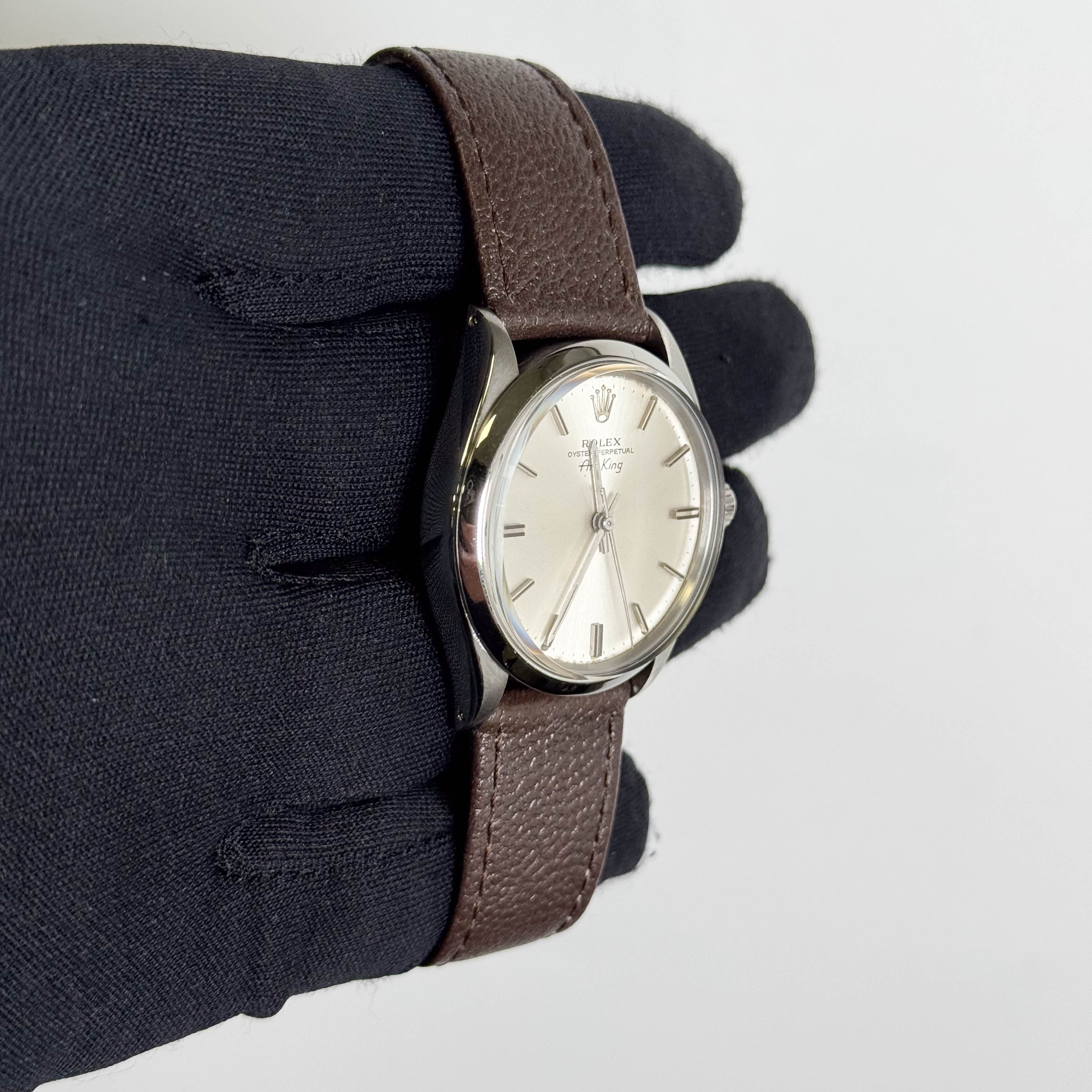 Rolex Air-KIng 34mm Silver Stick Dial Watch Ref# 5500