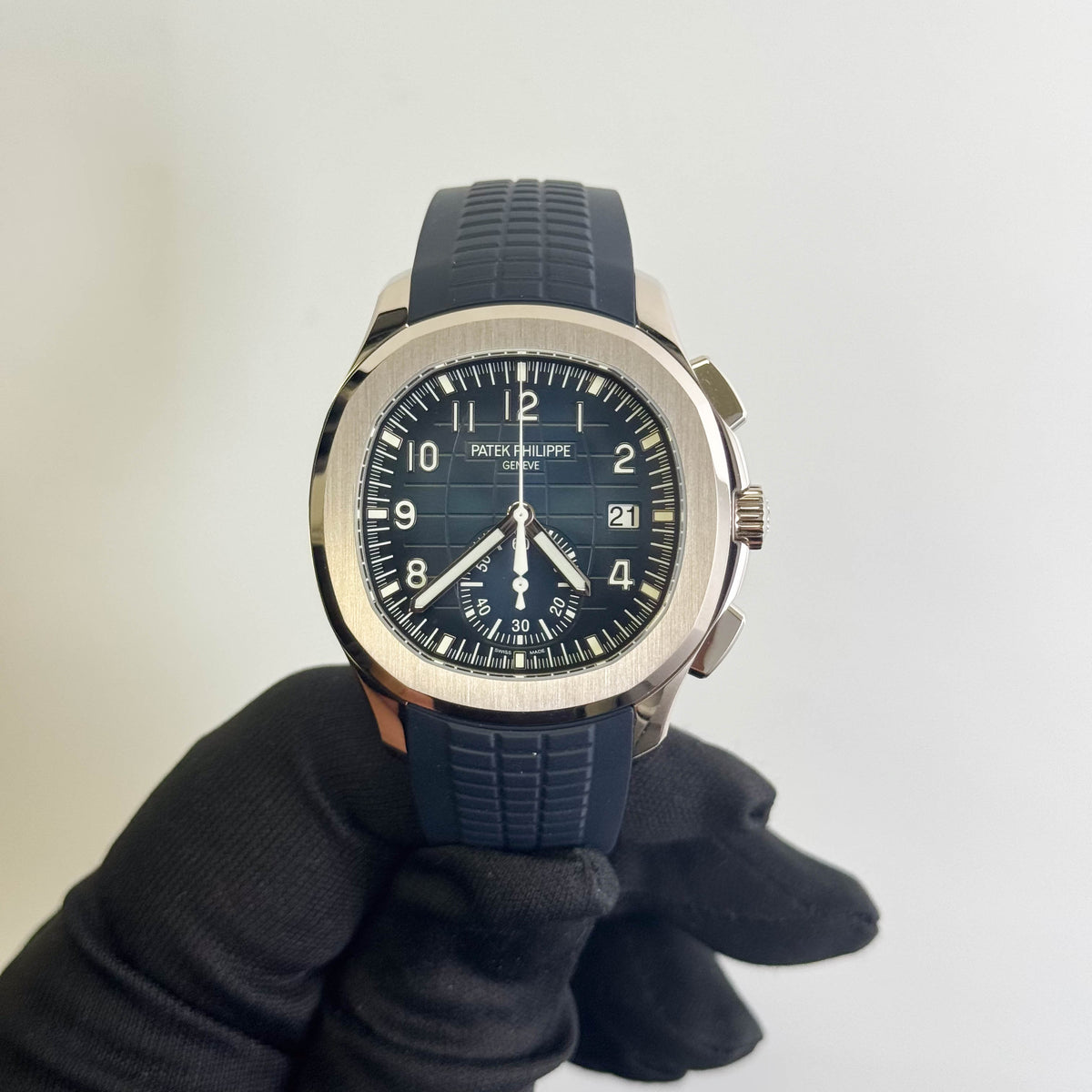 Patek Philippe Aquanaut 42mm Blue Dial Watch Ref# 5968G-001