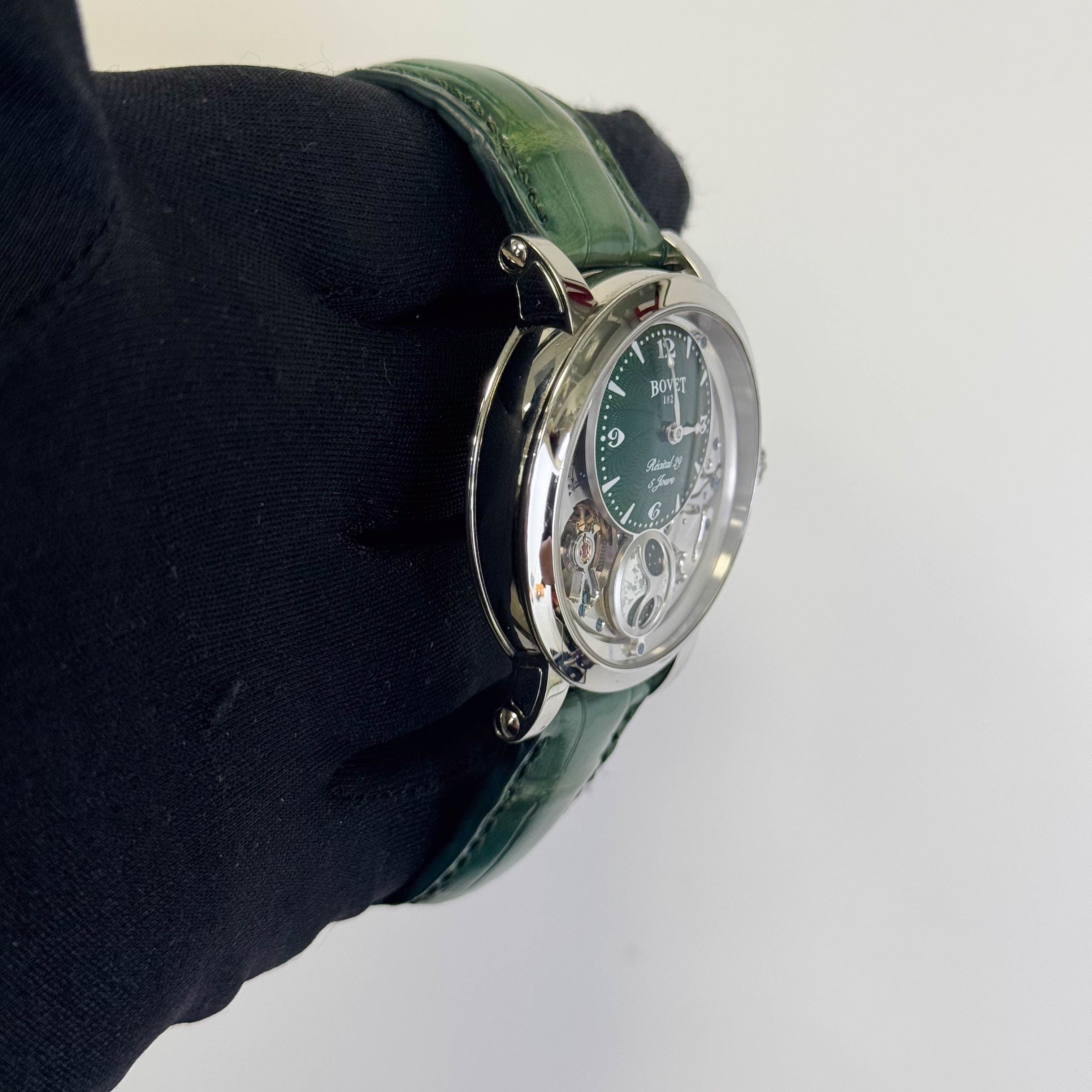 Bovet Rectical 28 42mm Green Skeleton Dial Watch Ref# R290001