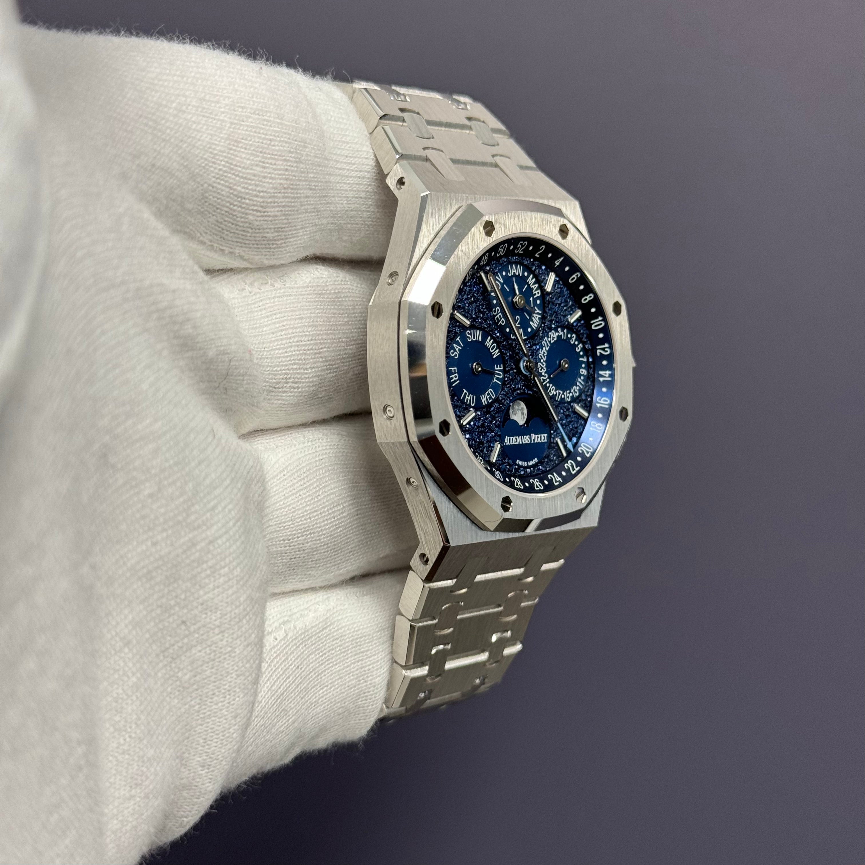 Audemars Piguet Royal Oak 41mm White Gold Blue Dial Ref# 26574BC.OO.1220BC.02 - Happy Jewelers Fine Jewelry Lifetime Warranty