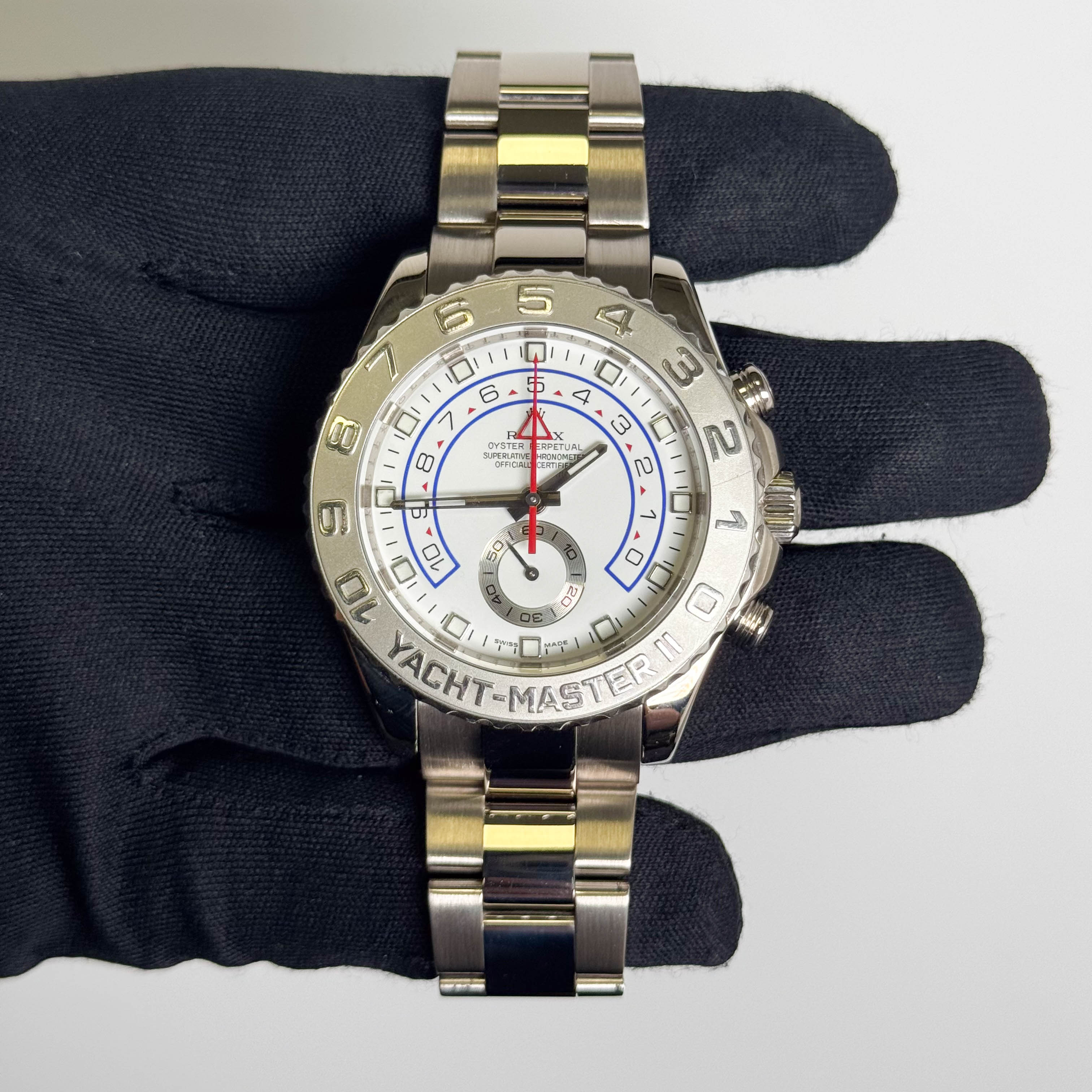 Rolex Yachtmaster II 44mm White Dial Watch Ref# 116689 - Happy Jewelers Fine Jewelry Lifetime Warranty