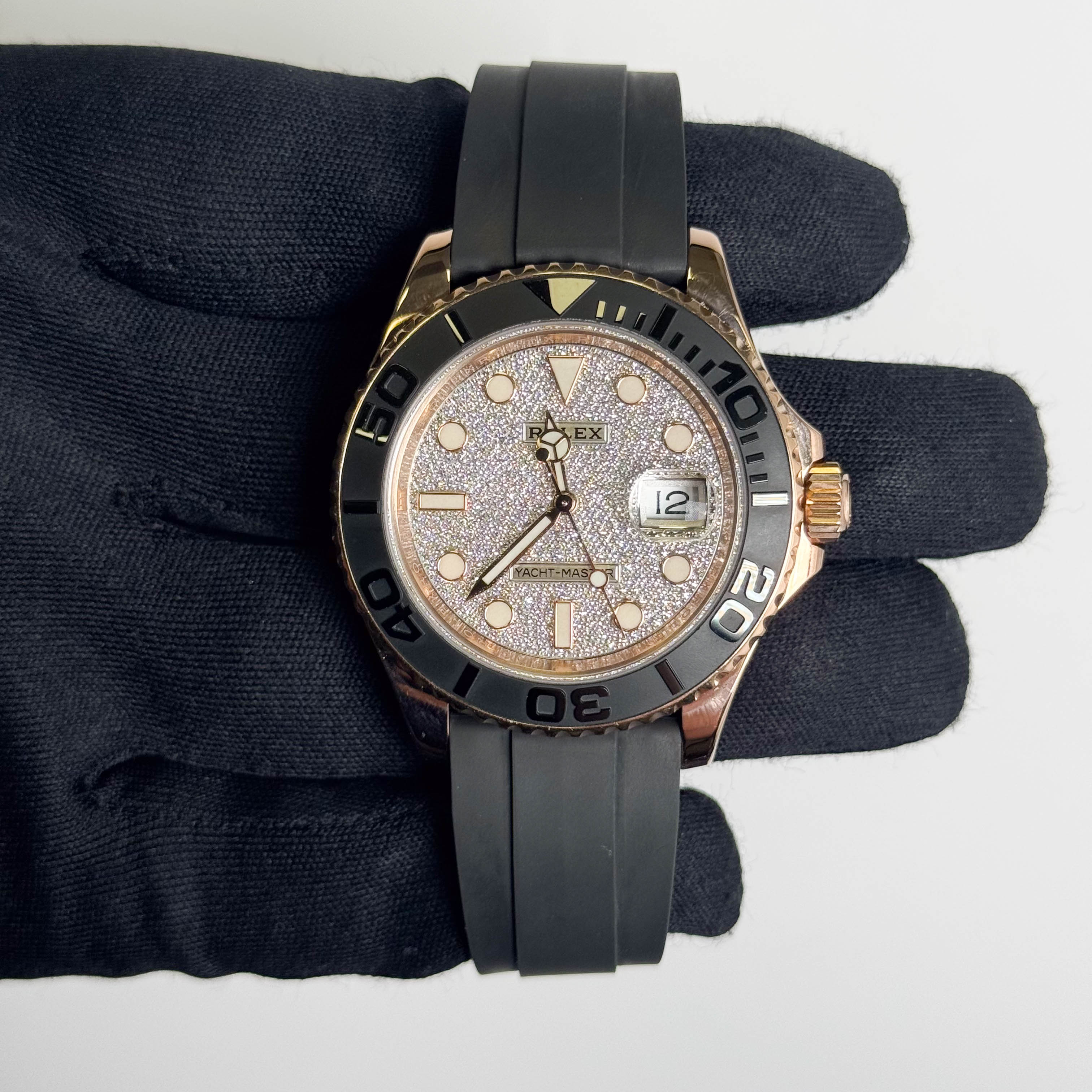 Rolex Yacht-Master 40mm Factory Pave Dial Watch Ref# 126655 - Happy Jewelers Fine Jewelry Lifetime Warranty