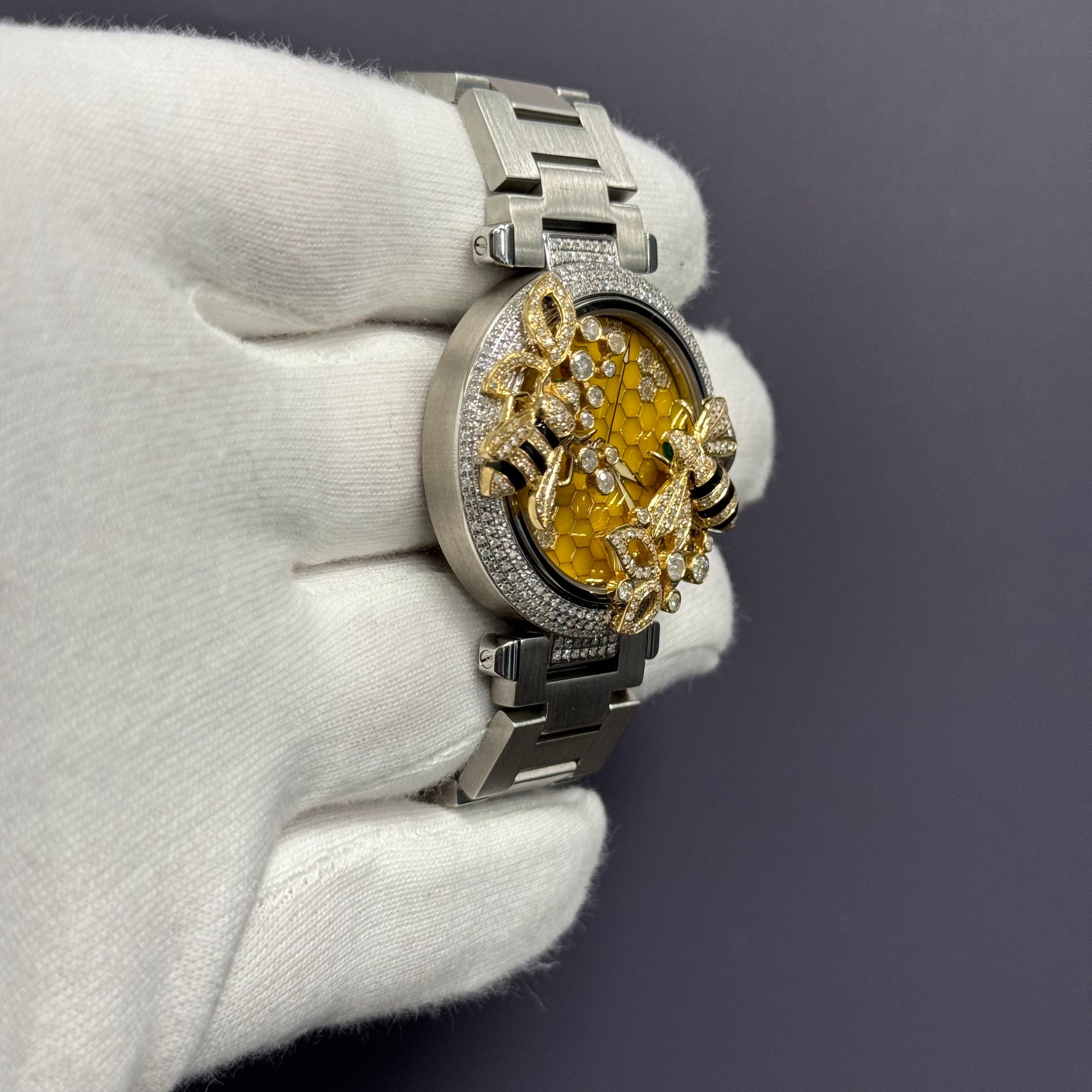 Cartier Pasha 35mm Custom Honeycomb Dial Watch Ref# W31043M7 - Happy Jewelers Fine Jewelry Lifetime Warranty