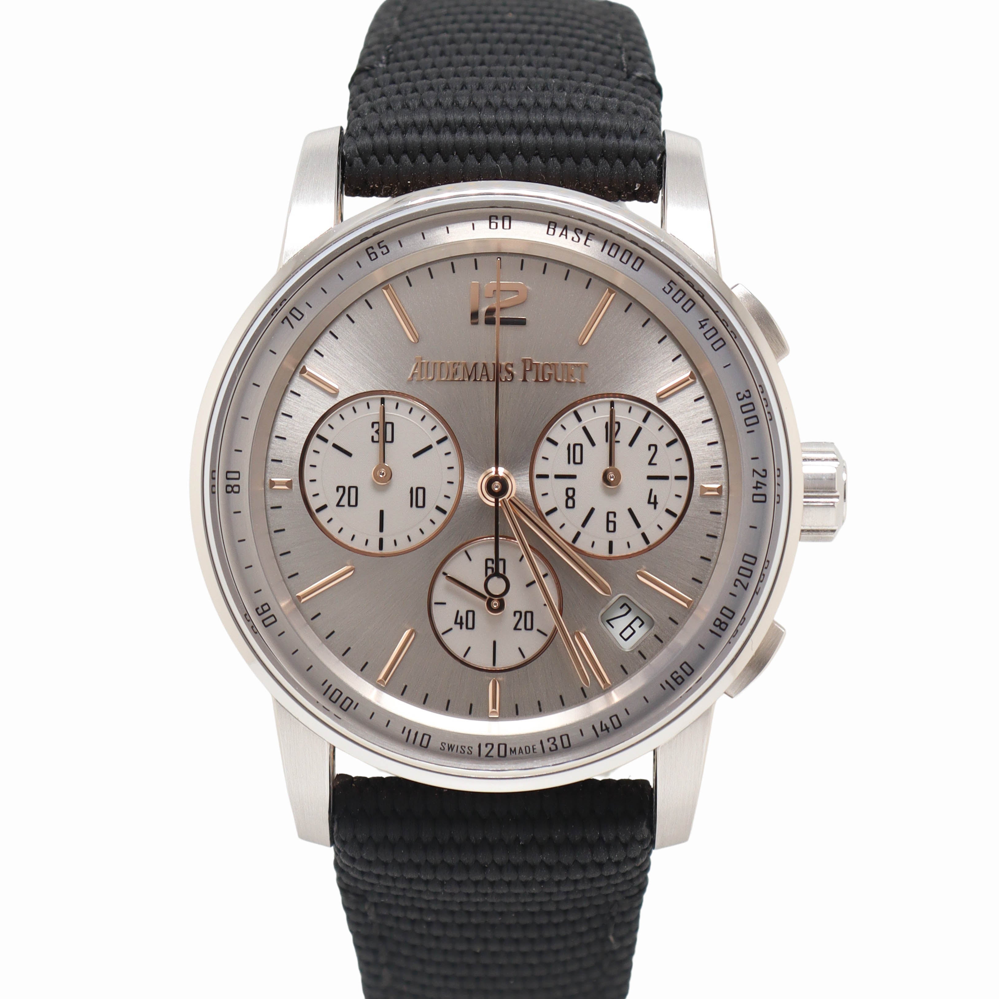 Audemars Piguet Code 11.59 41mm Silver Dial Watch Ref# 26393CR.OO.A008KB.01 - Happy Jewelers Fine Jewelry Lifetime Warranty