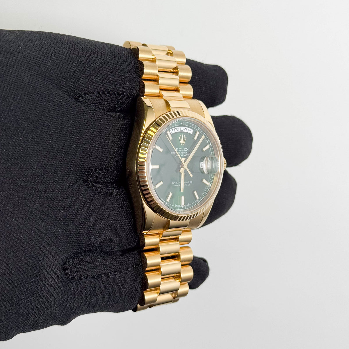 Rolex Day-Date 36mm Green Dial Watch Ref# 118238
