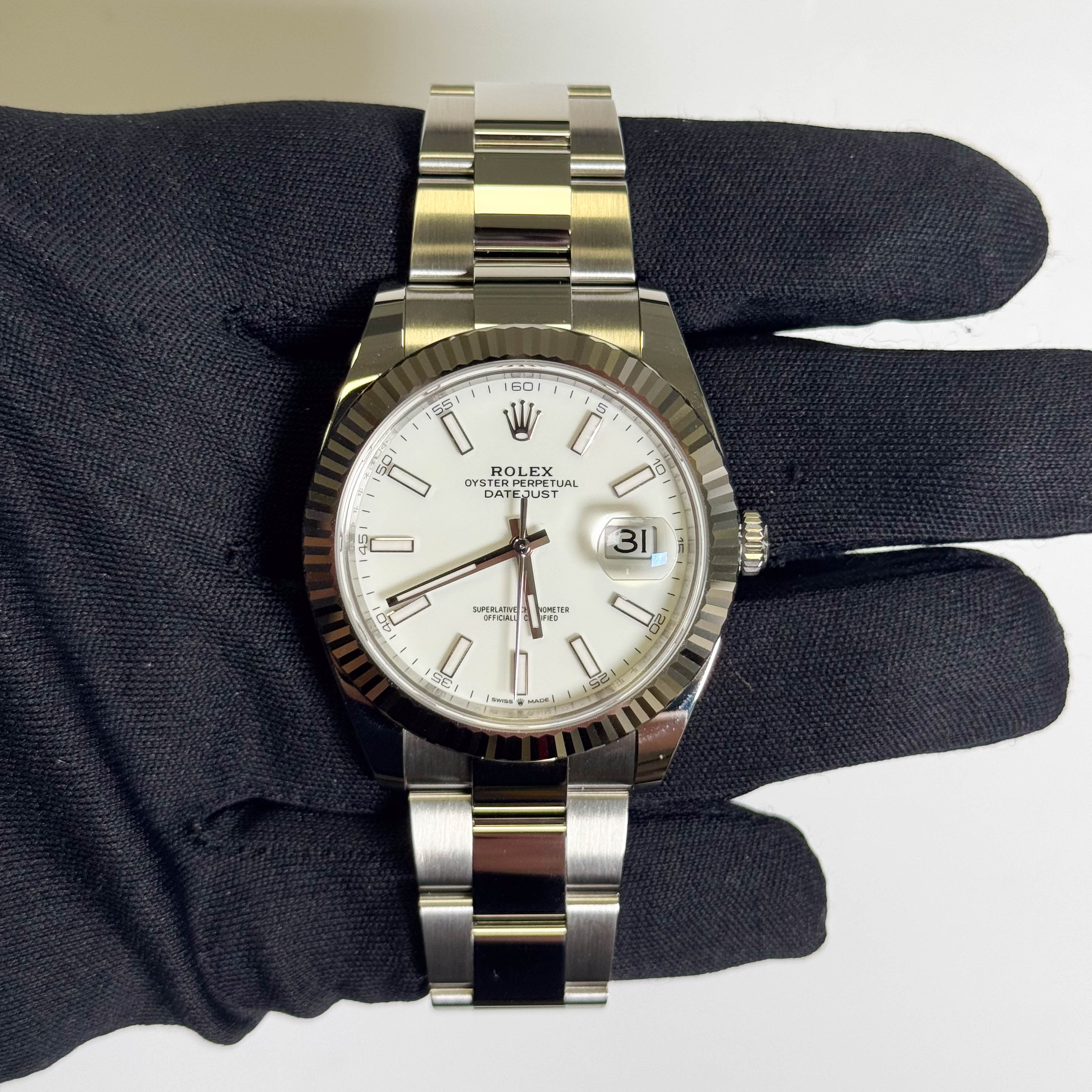 Rolex Datejust 41mm White Dial Watch Ref# 126334