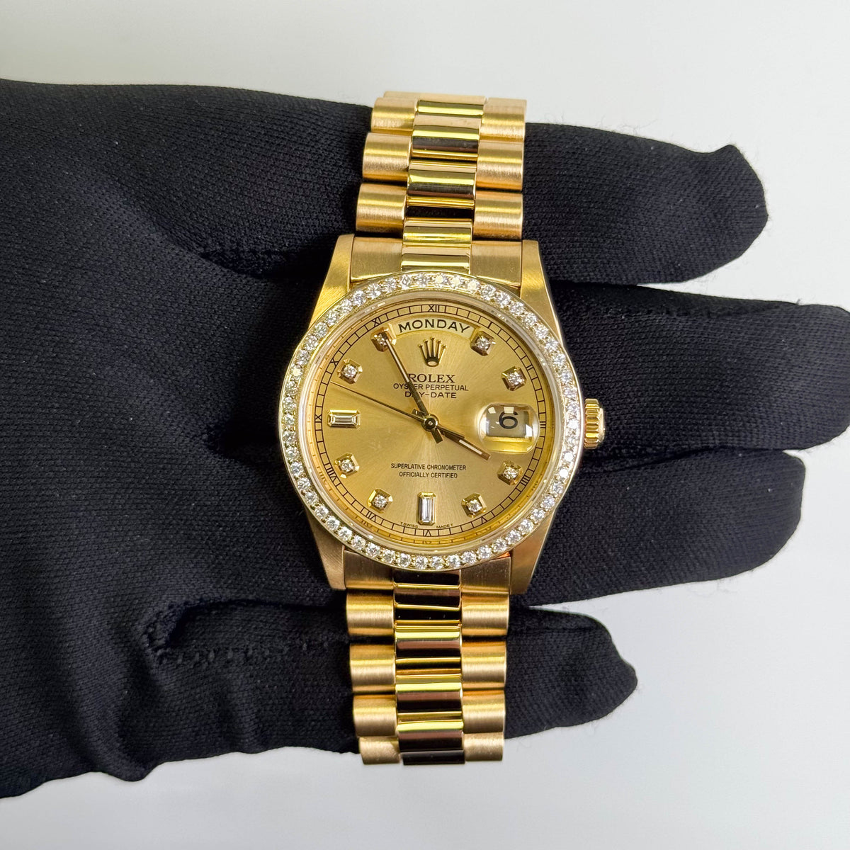 Rolex Day-Date 36mm Champagne Diamond Dial Watch Ref# 18238