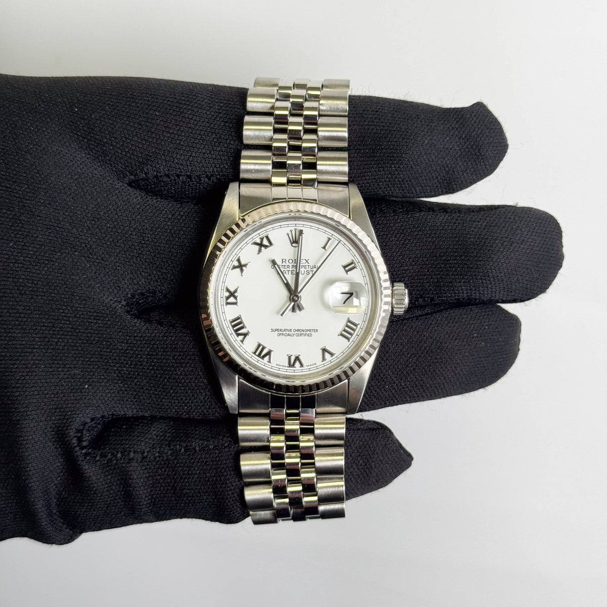 Rolex Datejust 36mm White Dial Watch Ref# 16014