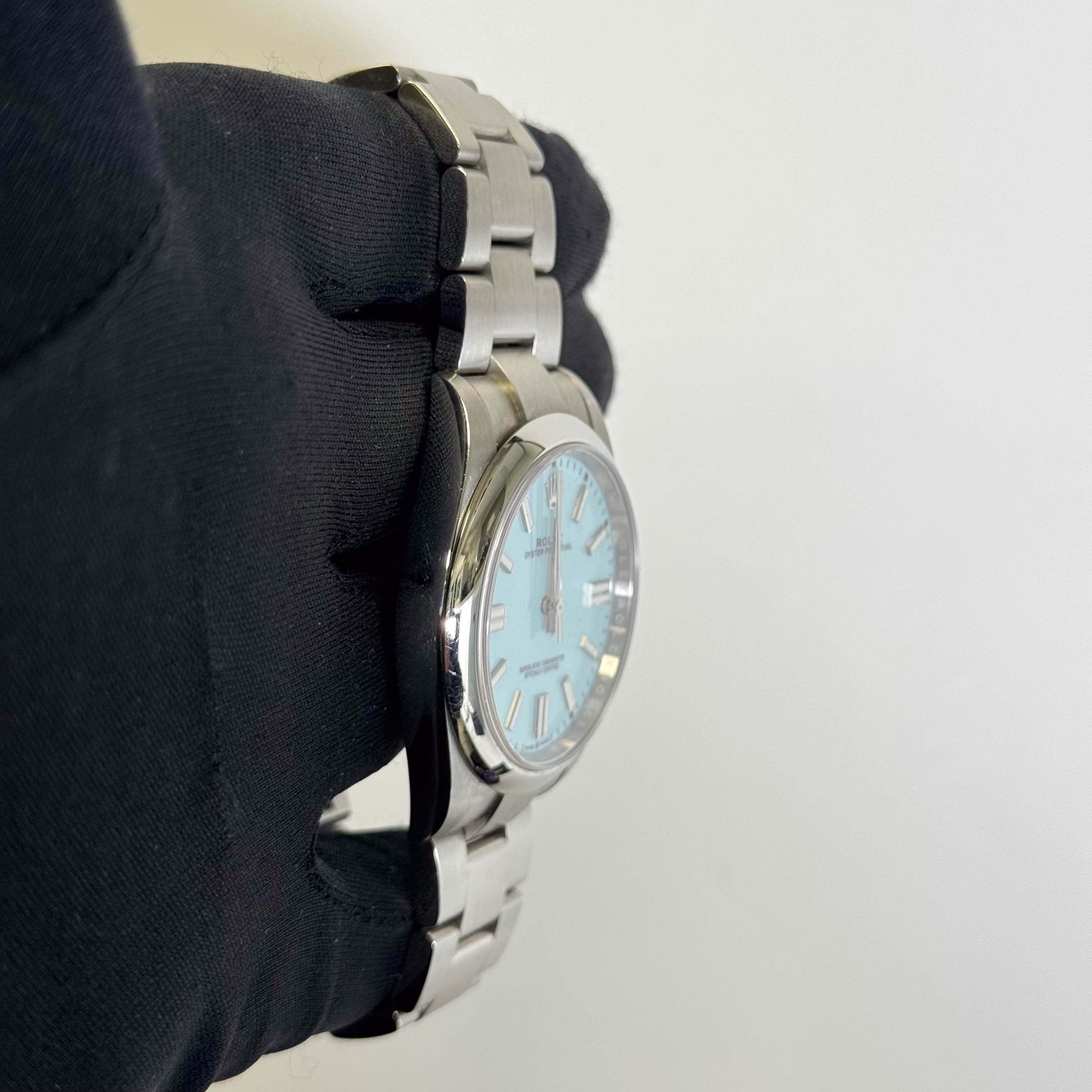 Rolex Oyster Perpetual 41mm Turquoise Dial Watch Ref# 124300