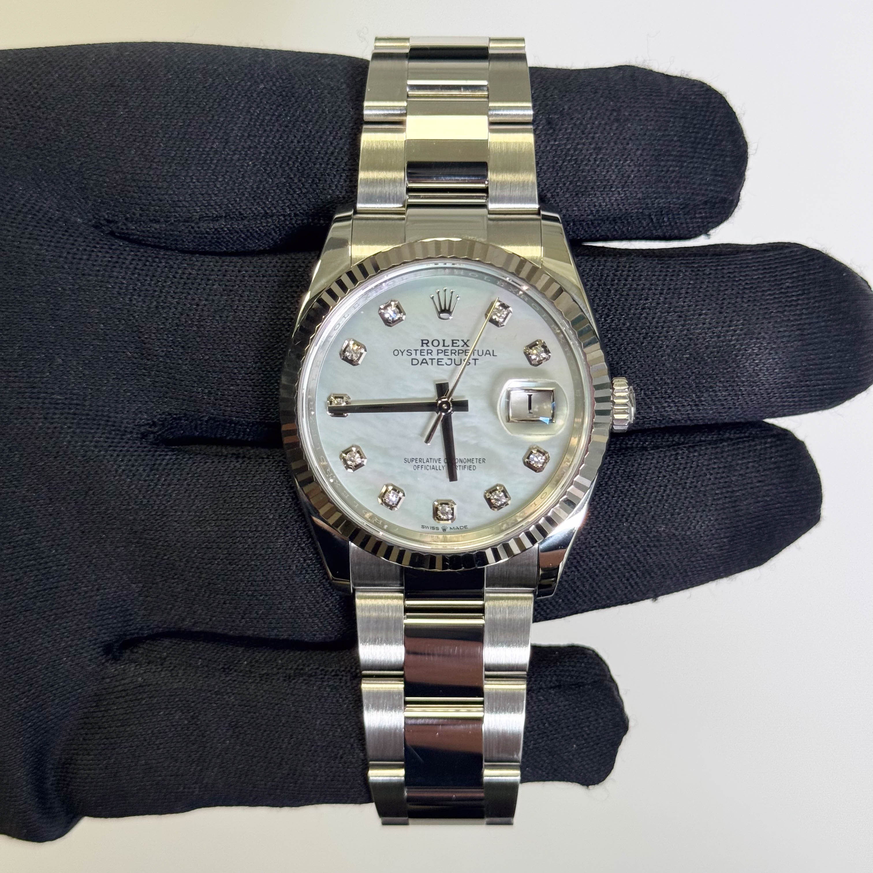 Rolex Datejust 36mm MOP Dial Watch Ref# 126234 - Happy Jewelers Fine Jewelry Lifetime Warranty