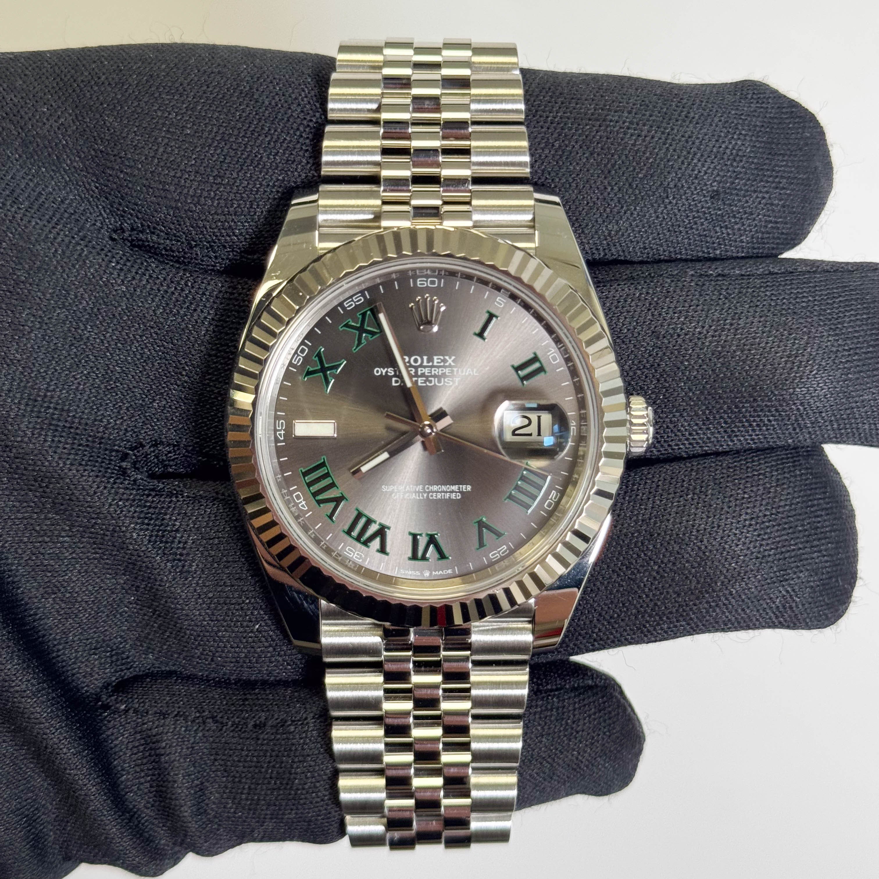 Rolex Datejust 41mm Wimbledon Dial Watch Ref# 126334