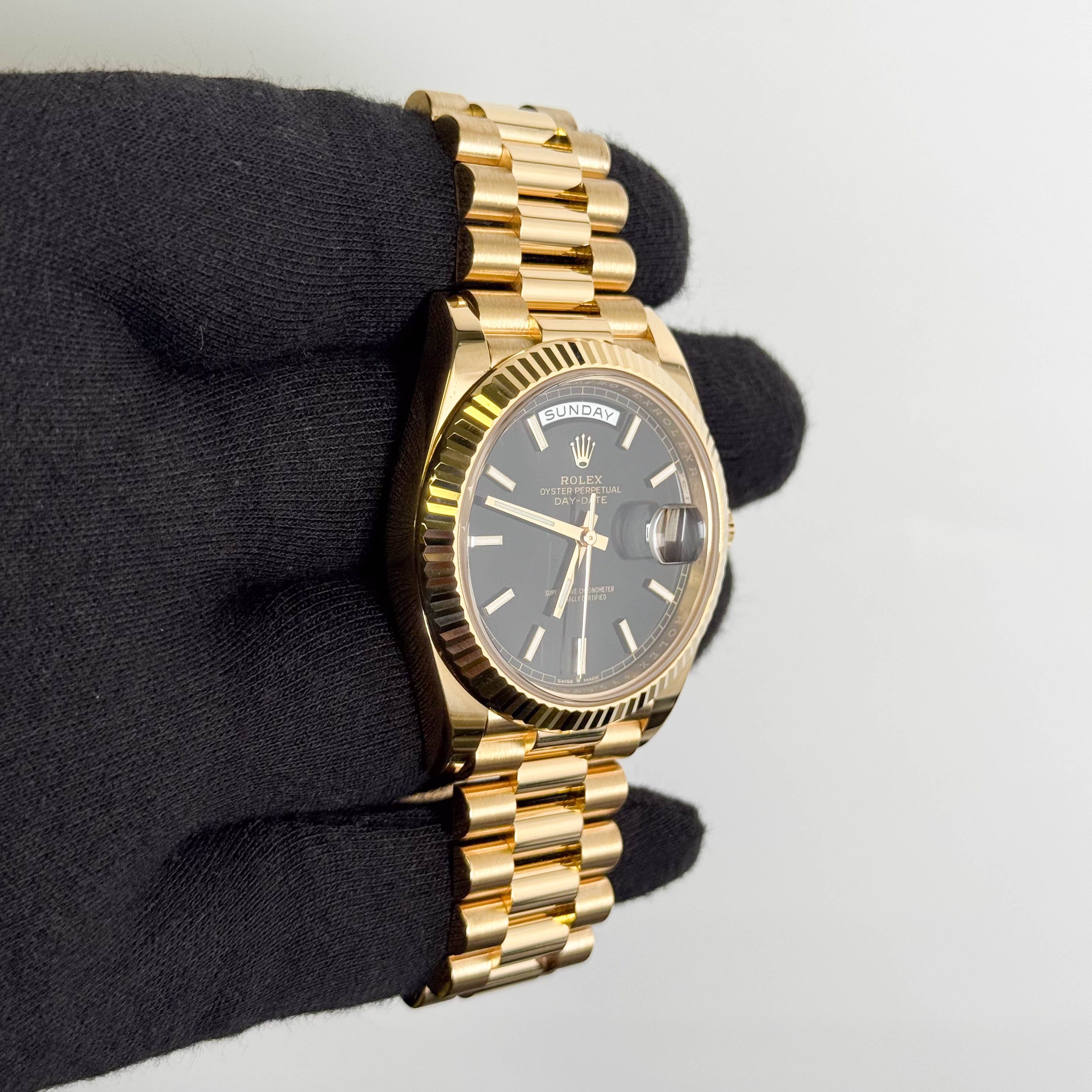 Rolex Day-Date 40mm Black Dial Watch Ref# 228238