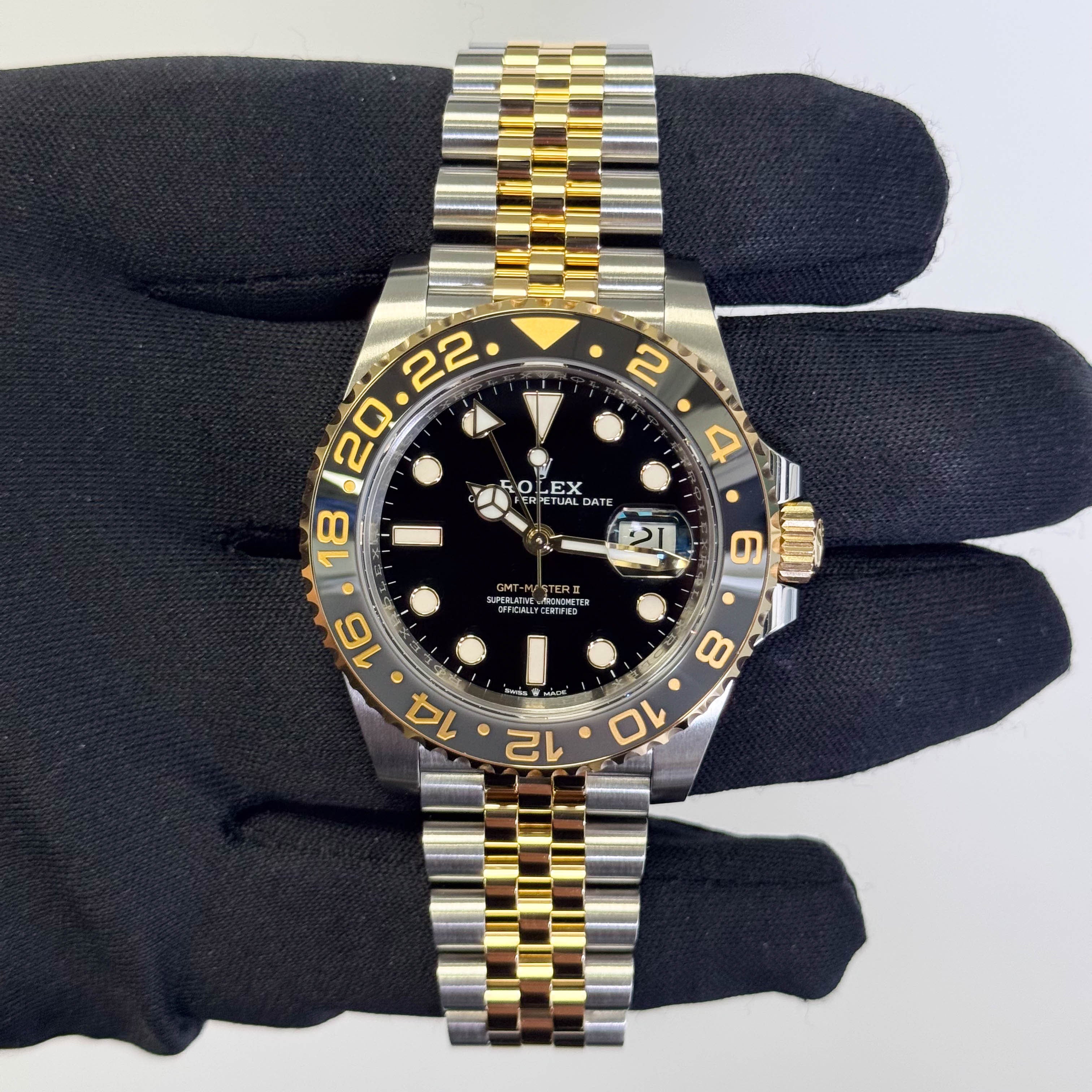 Rolex GMT-Master II Guinness 40mm Black Dial Watch Ref# 126713GRNR - Happy Jewelers Fine Jewelry Lifetime Warranty