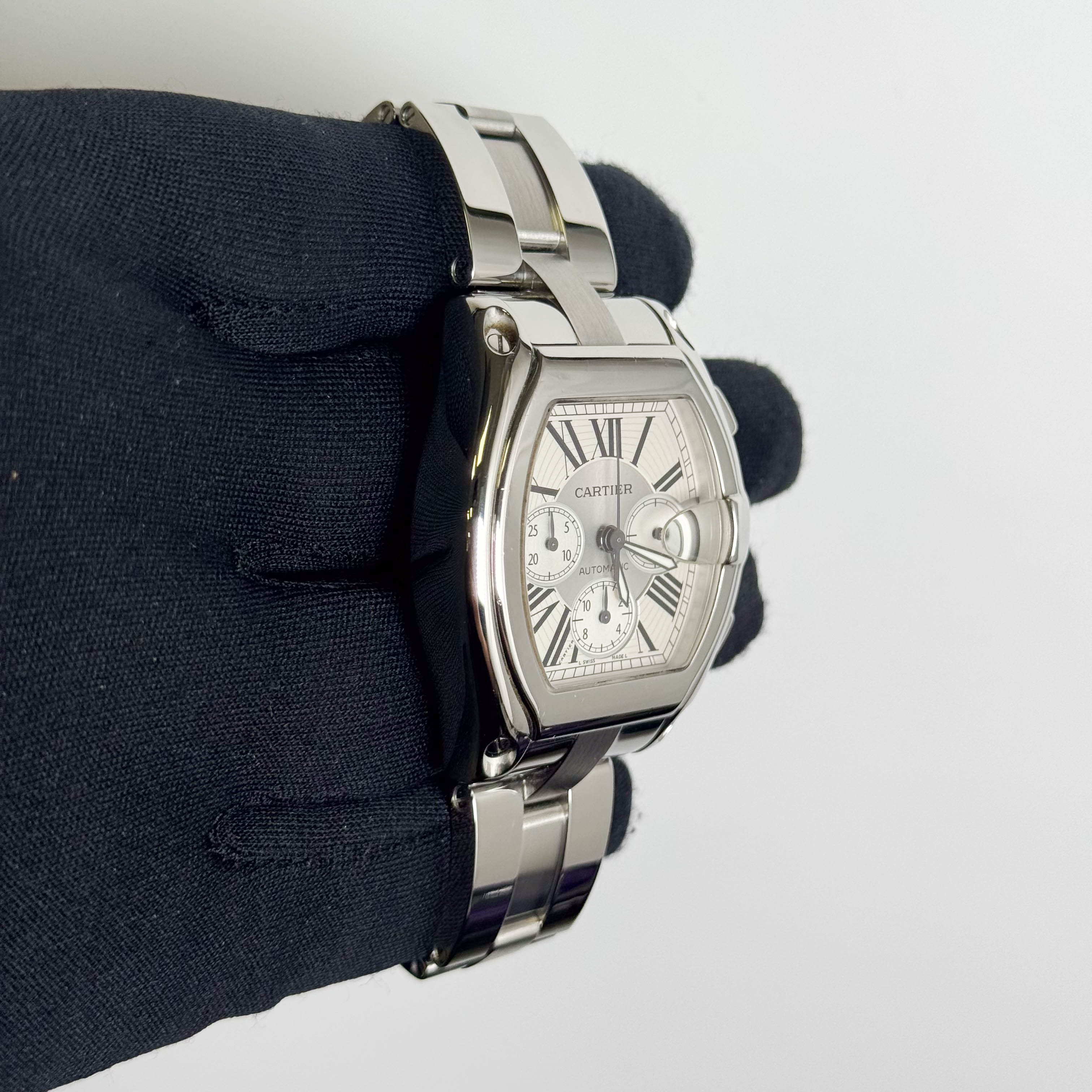Cartier Roadster 48mm Silver Dial Watch Ref# W62019X6 - Happy Jewelers Fine Jewelry Lifetime Warranty