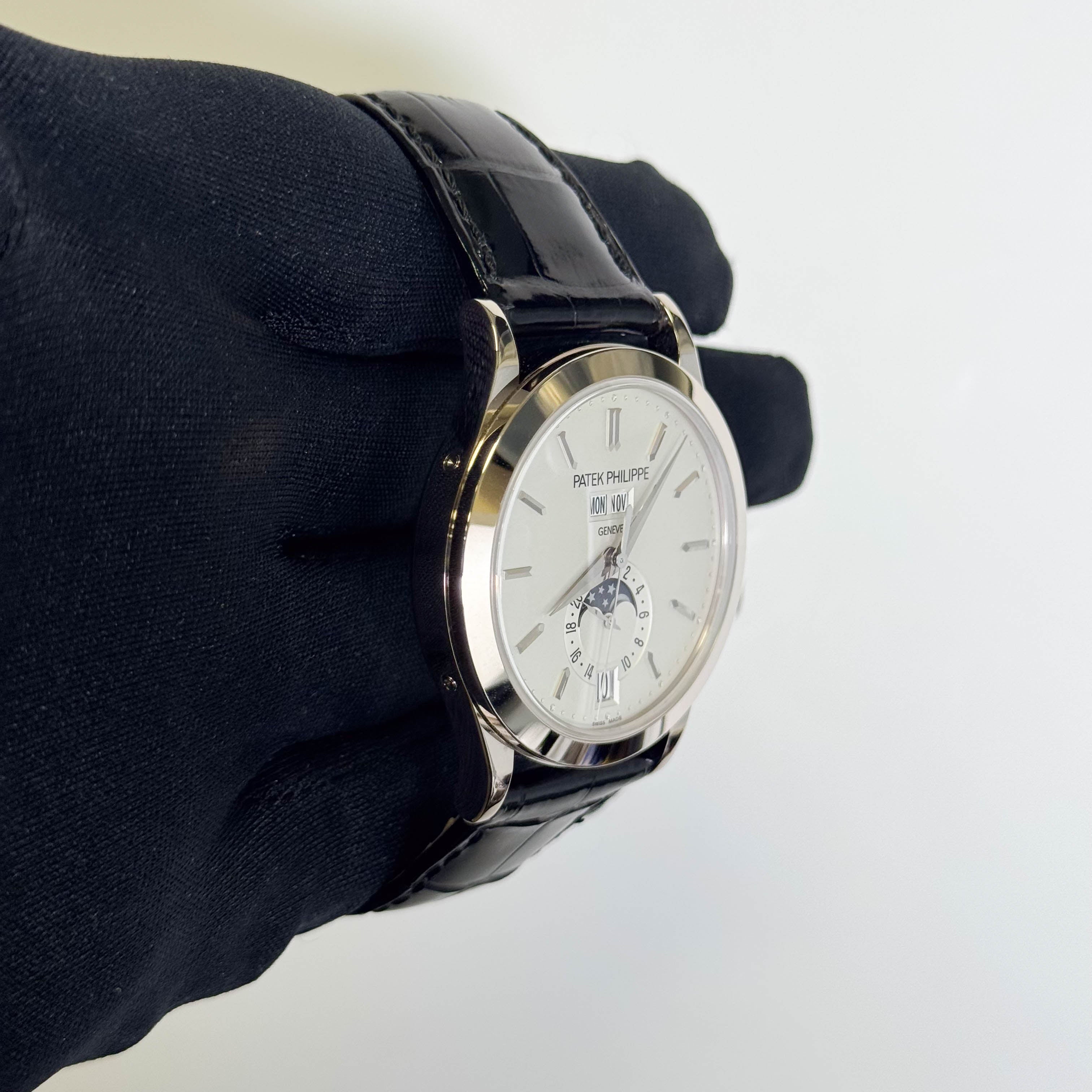 Patek Philippe Annual Calendar 38.5mm White Dial Watch Ref# 5396G-011 - Happy Jewelers Fine Jewelry Lifetime Warranty