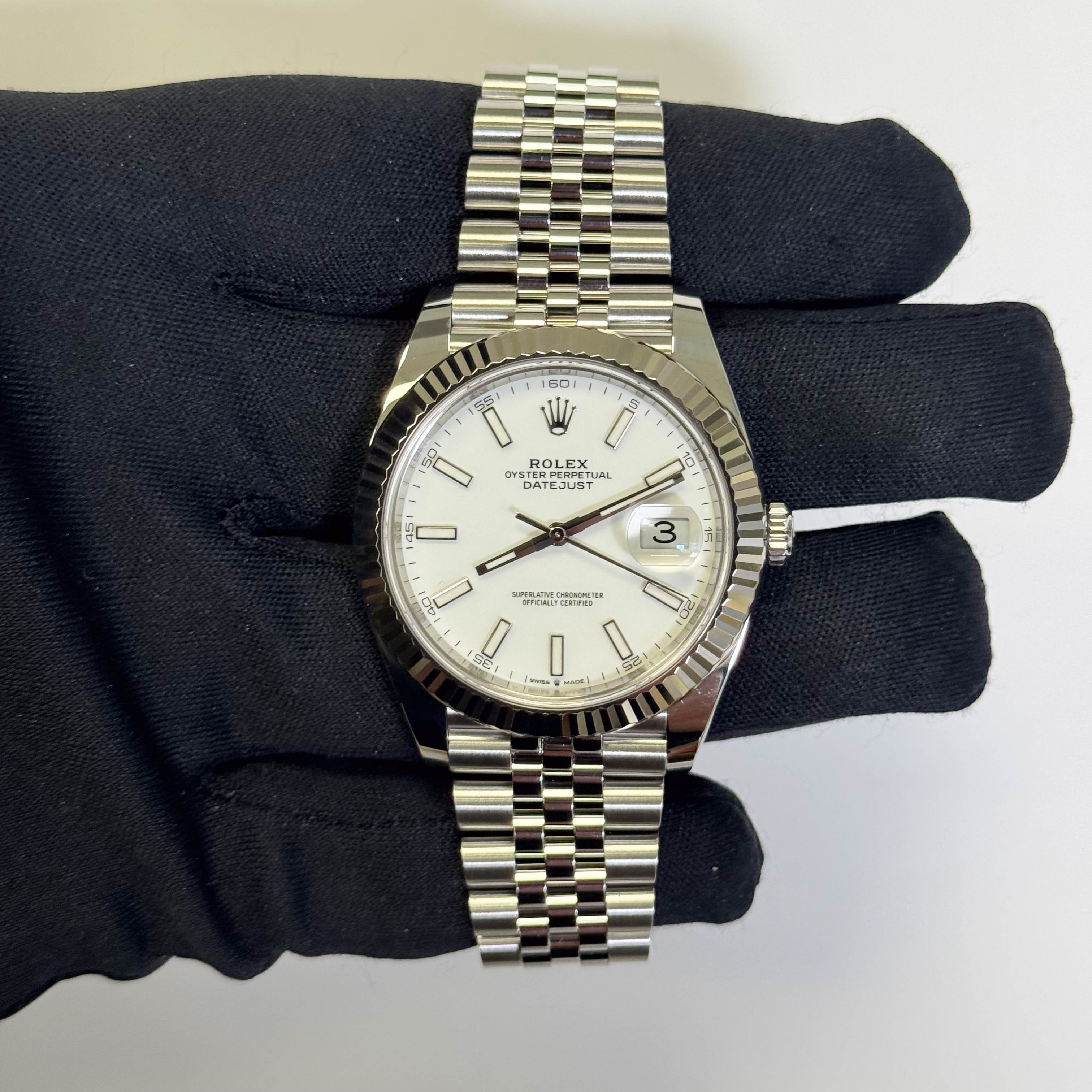 Rolex Datejust 41mm White Dial Watch Ref# 126334