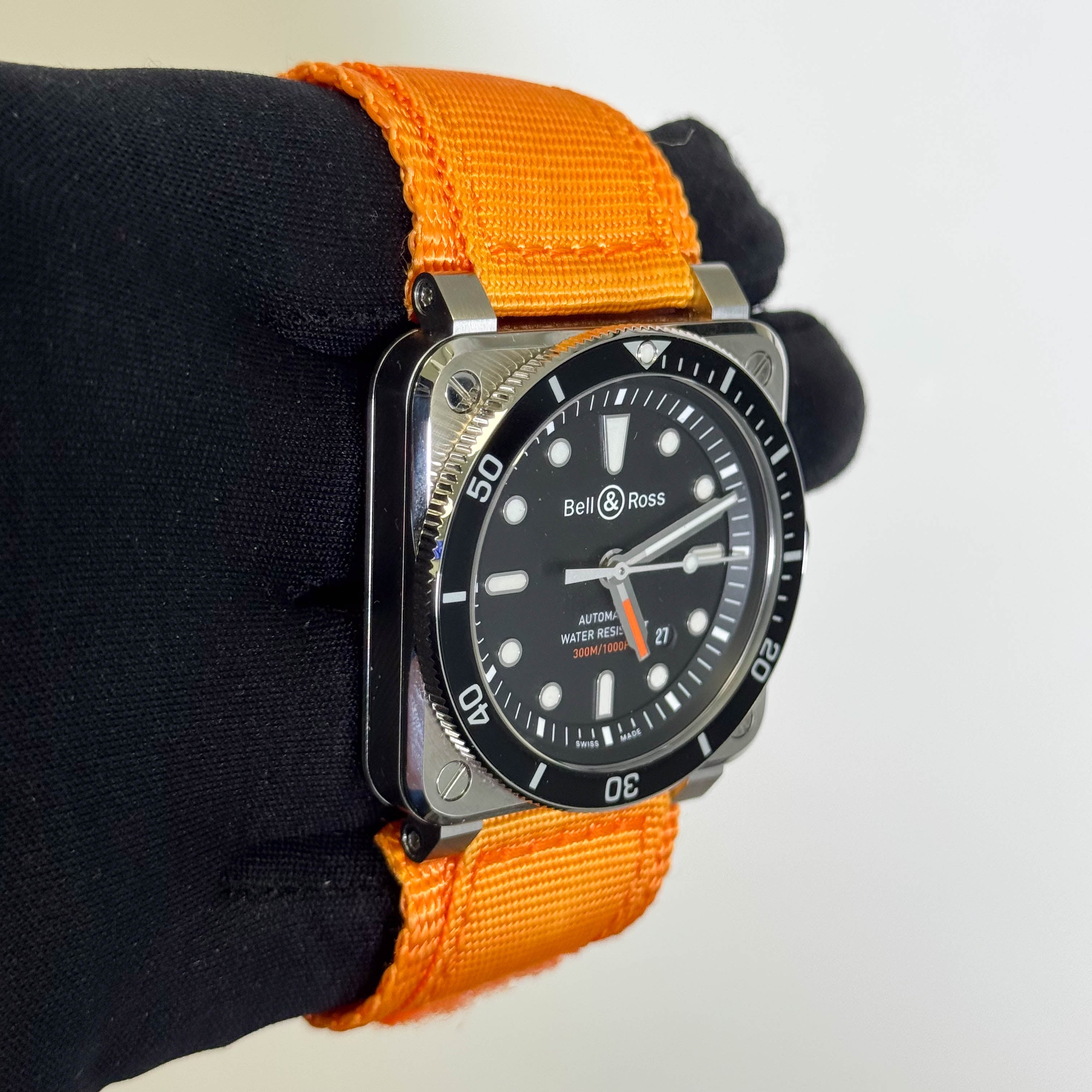 Bell & Ross Diver Stainless Steel 42mm Black Dial Watch Ref# BR 03-92 - Happy Jewelers Fine Jewelry Lifetime Warranty