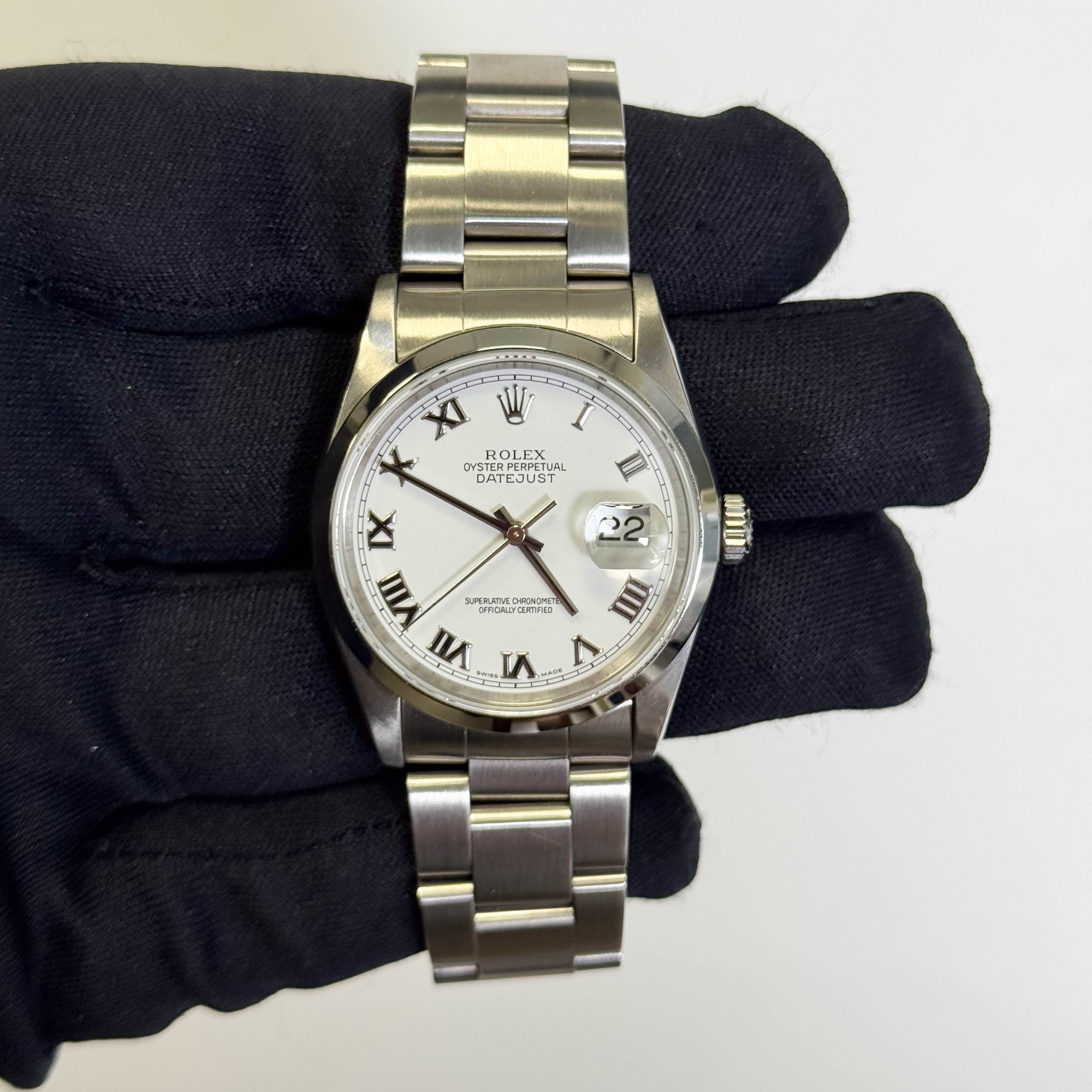 Rolex Datejust 36mm White Dial Watch Ref# 16200