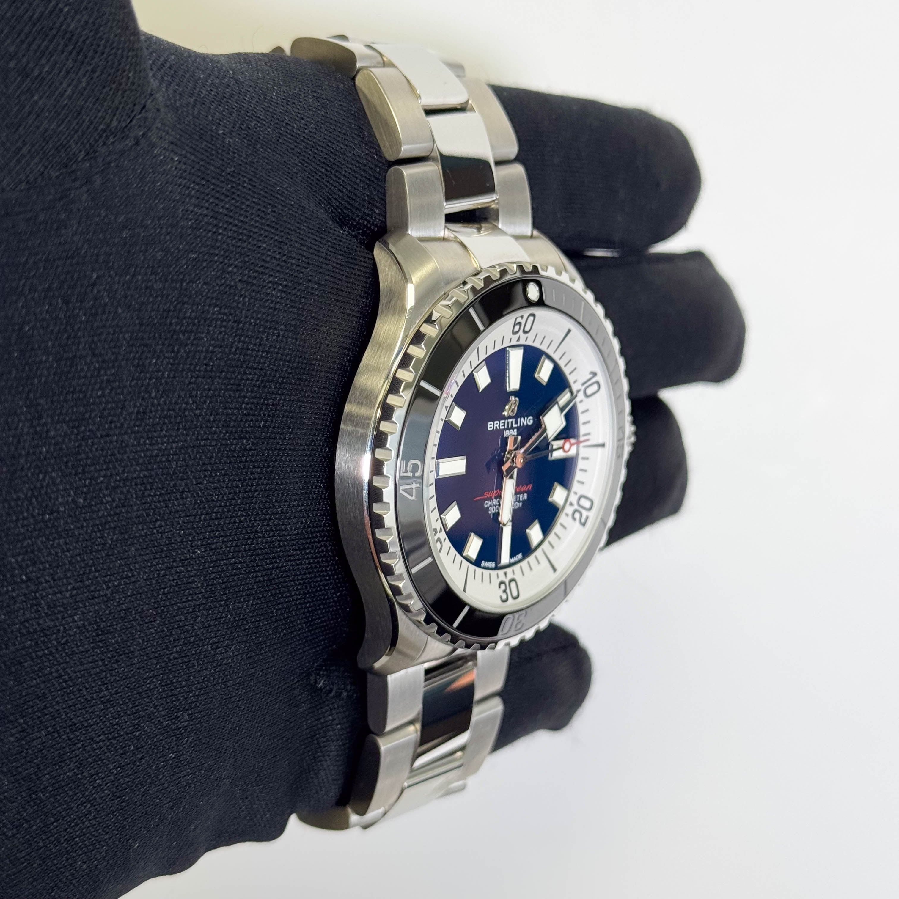 Breitling Superocean Automatic 44mm Navy Blue Dial Watch Ref# A17376211C1A1