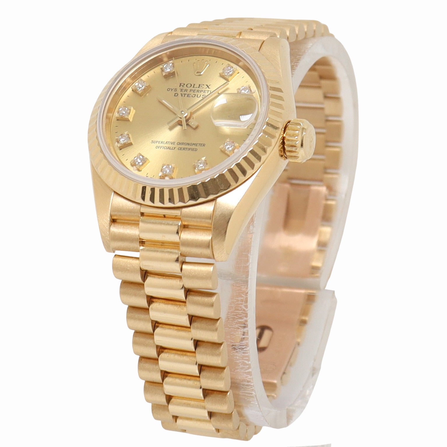 Rolex Datejust 26 Yellow Gold Champagne Diamond Dial Watch Reference#: 69178 - Happy Jewelers Fine Jewelry Lifetime Warranty