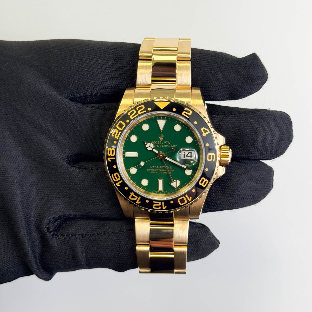Rolex GMT Master II 40mm Green Dial Watch Ref# 116718LN