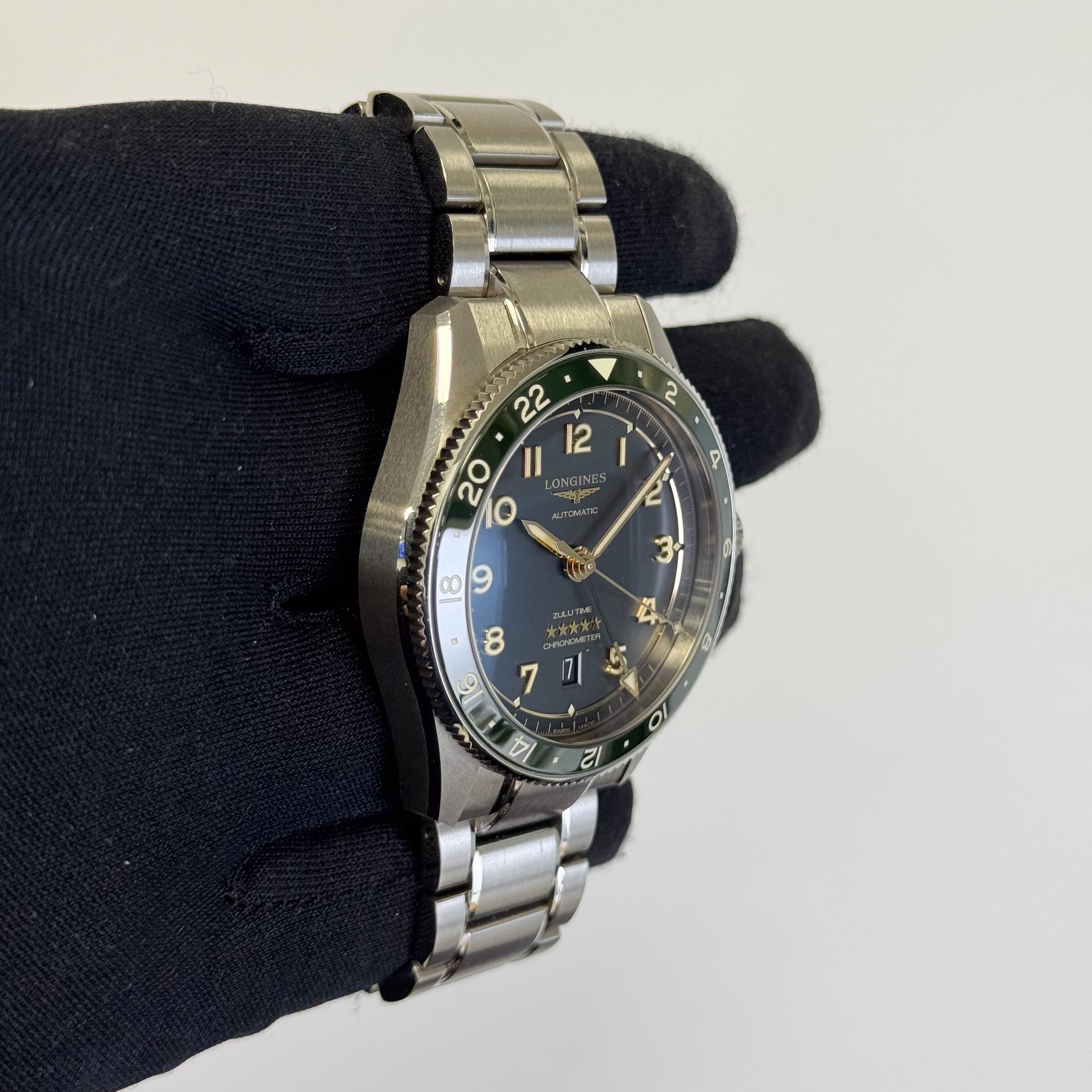 Longines Spirit Zulu Time Stainless Steel 42mm Anthracite Dial Watch Ref# L3.812.4.63.6 - Happy Jewelers Fine Jewelry Lifetime Warranty