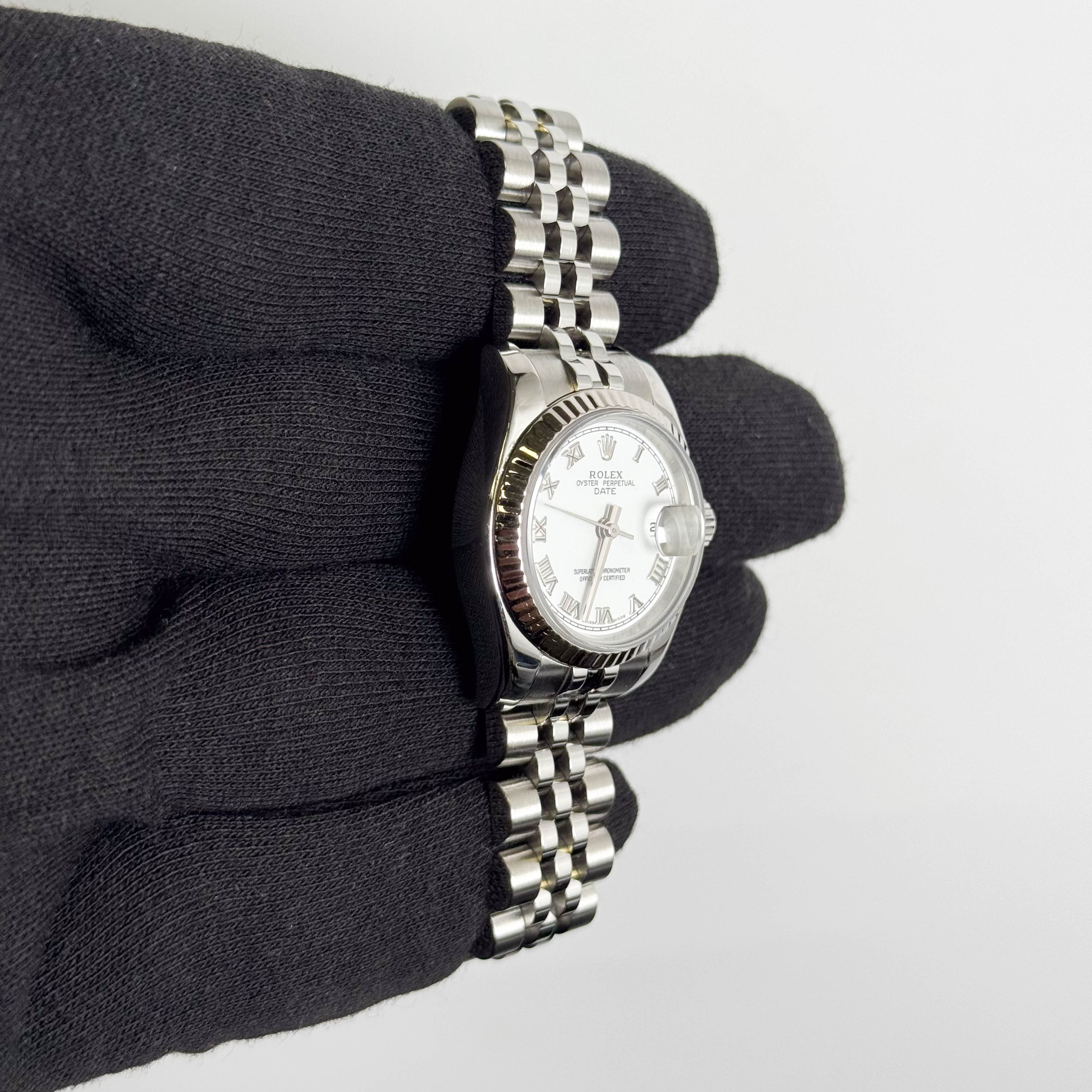 Rolex Datejust Stainless Steel 26mm White Dial Watch Ref# 179160