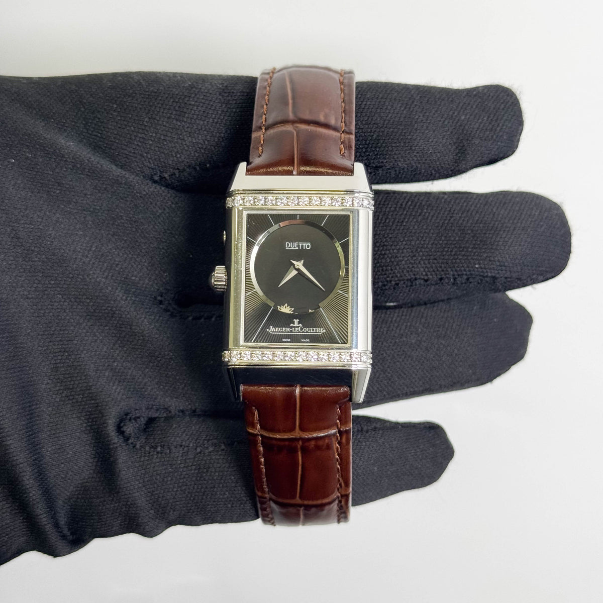 Jaeger LeCoultre Reverso Duetto Duo 40x25mm Silver Dial Watch Ref# Q2698421