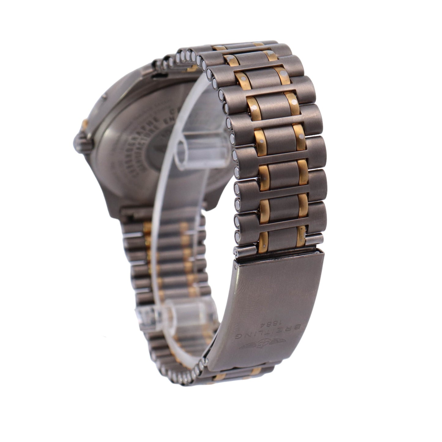 Breitling Aerospace Two-Tone Titanium & Gold Tone Black Analog/ Digital Stick Dial Watch  Reference #: F65062 - Happy Jewelers Fine Jewelry Lifetime Warranty