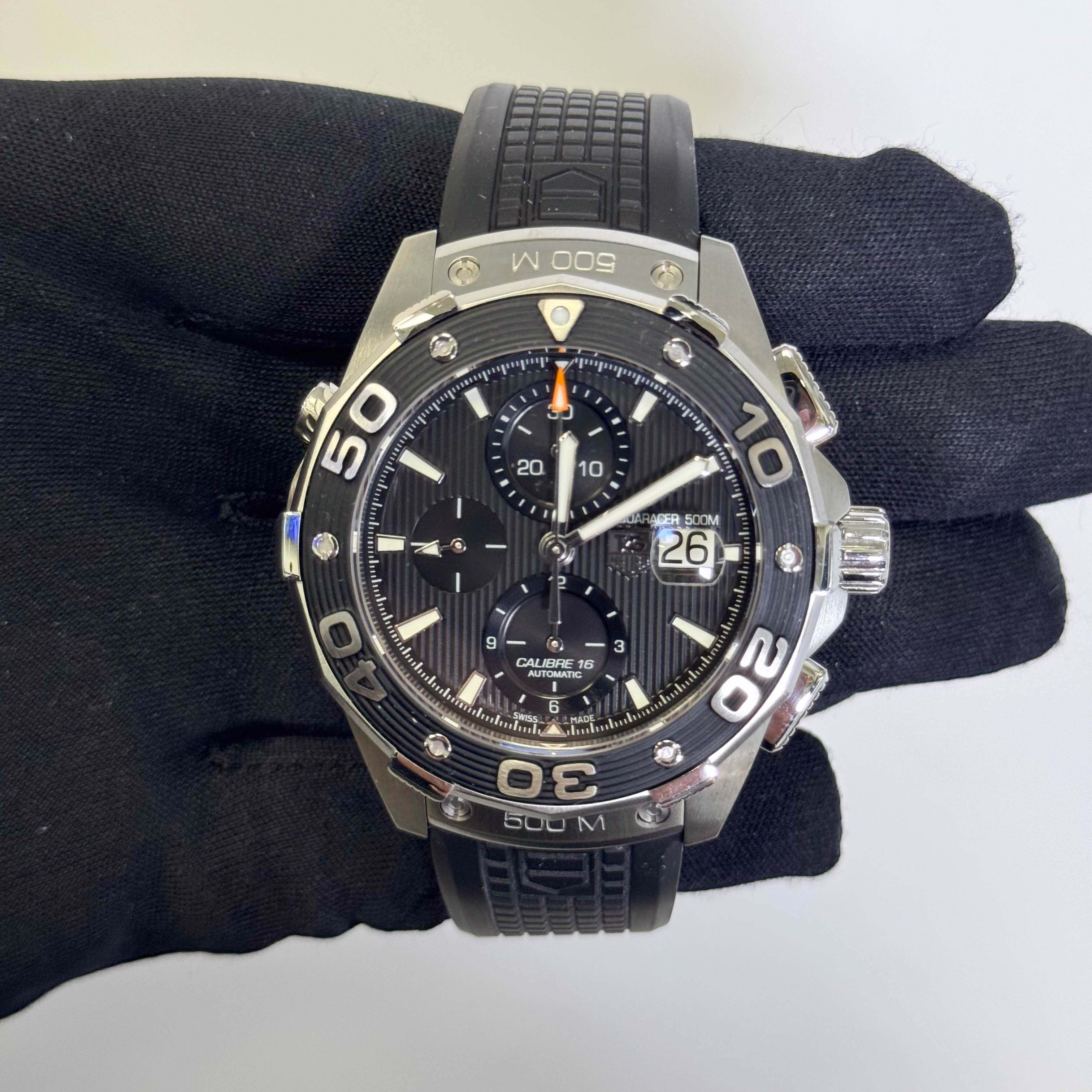 Tag Heuer Aquaracer 500M 44mm Black Dial Watch Ref# CAJ2110 - Happy Jewelers Fine Jewelry Lifetime Warranty