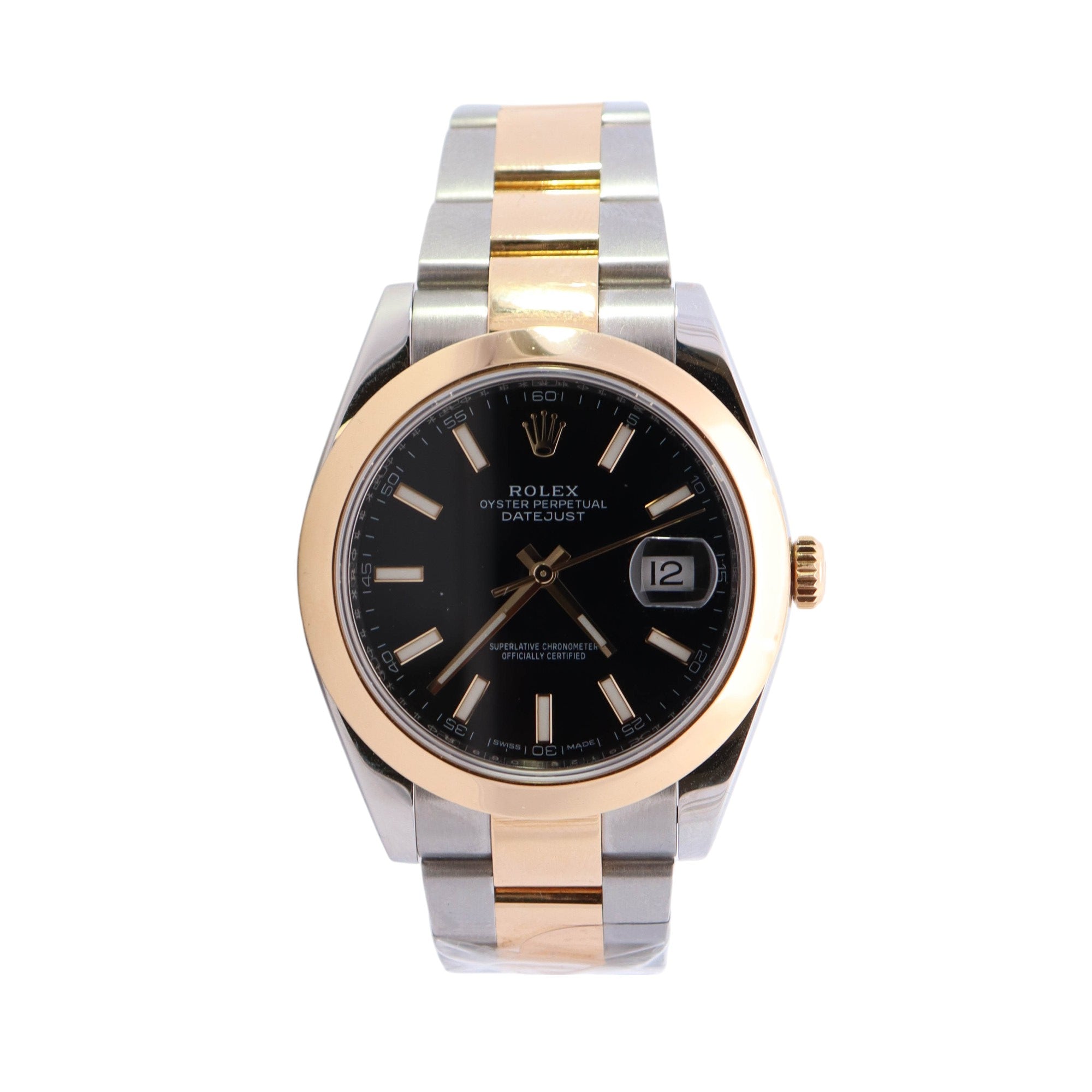 Rolex Datejust Yellow Gold & Steel 41mm Black Stick Dial Watch Reference #: 126303 - Happy Jewelers Fine Jewelry Lifetime Warranty
