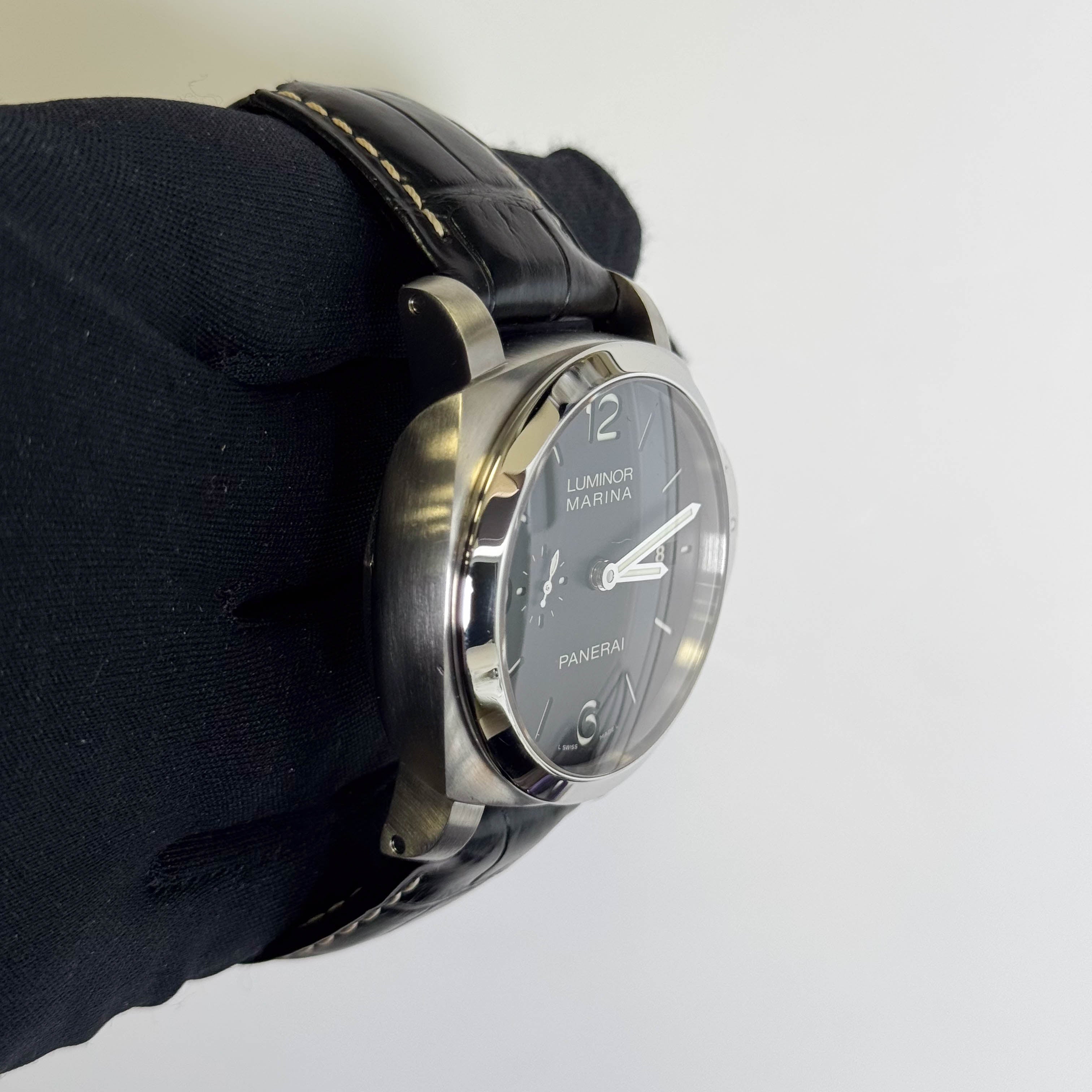 Panerai Luminor Stainless Steel 44mm Black Dial Watch Ref# PAM00312 - Happy Jewelers Fine Jewelry Lifetime Warranty