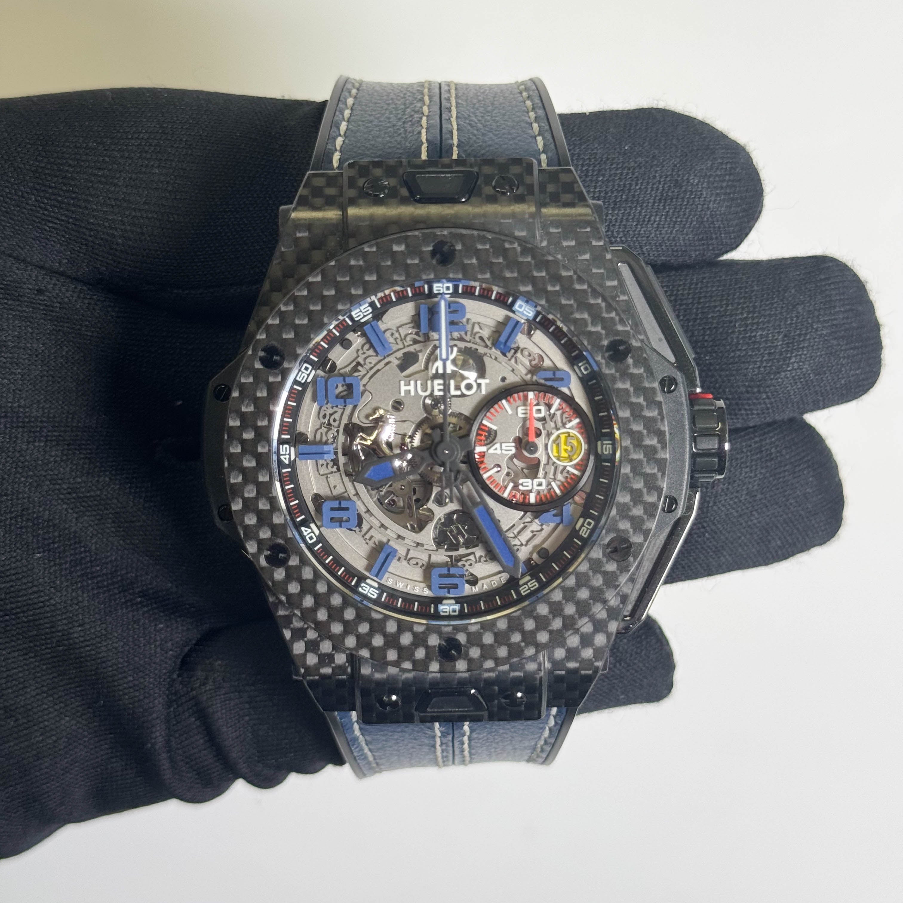 Hublot Big Bang Ferrari "60th Anniversary" Carbon Fiber 45mm Skeleton Dial Watch Ref# 401.QX.0123.VR.FSX14 - Happy Jewelers Fine Jewelry Lifetime Warranty