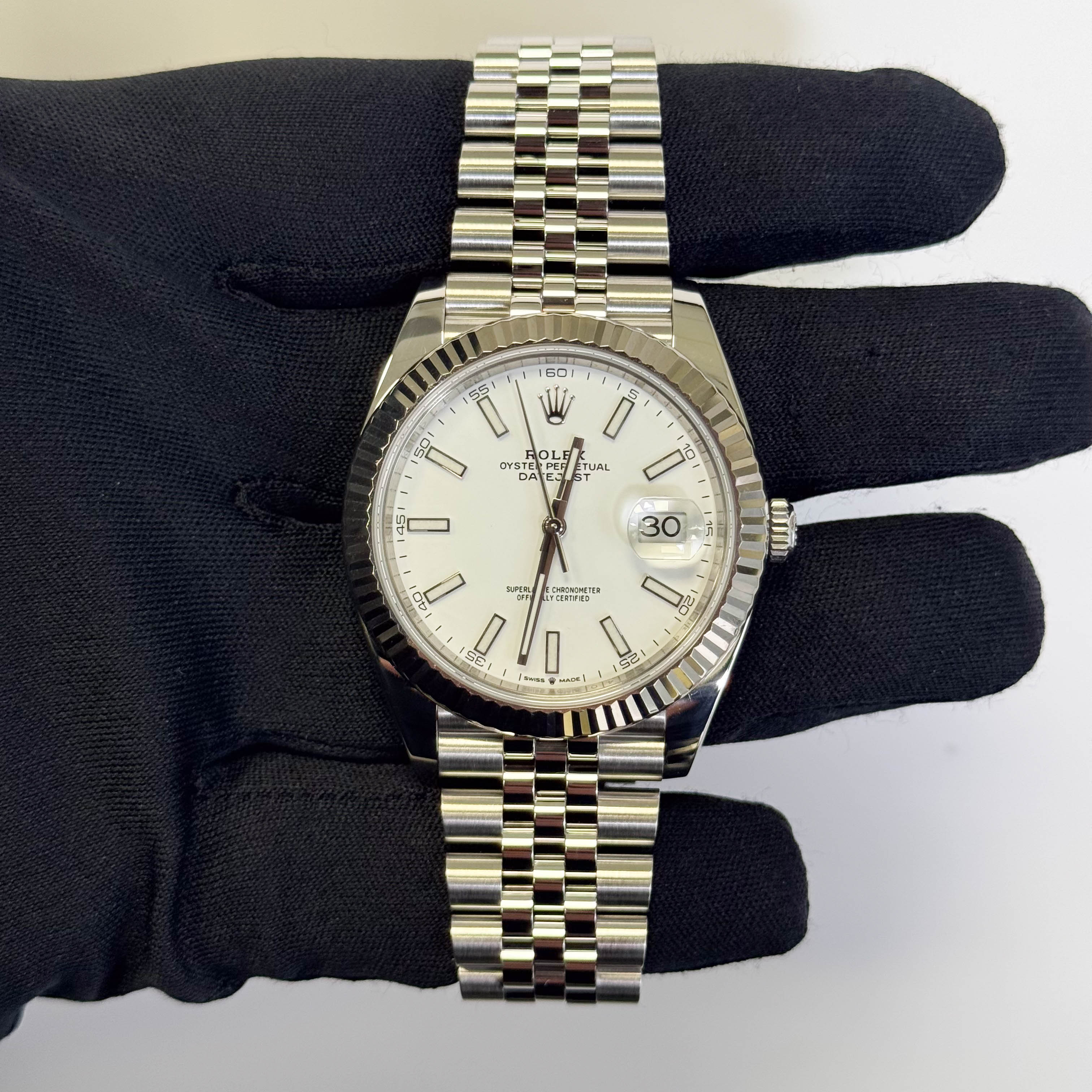 Rolex Datejust 41mm White Dial Watch Ref# 126334 - Happy Jewelers Fine Jewelry Lifetime Warranty