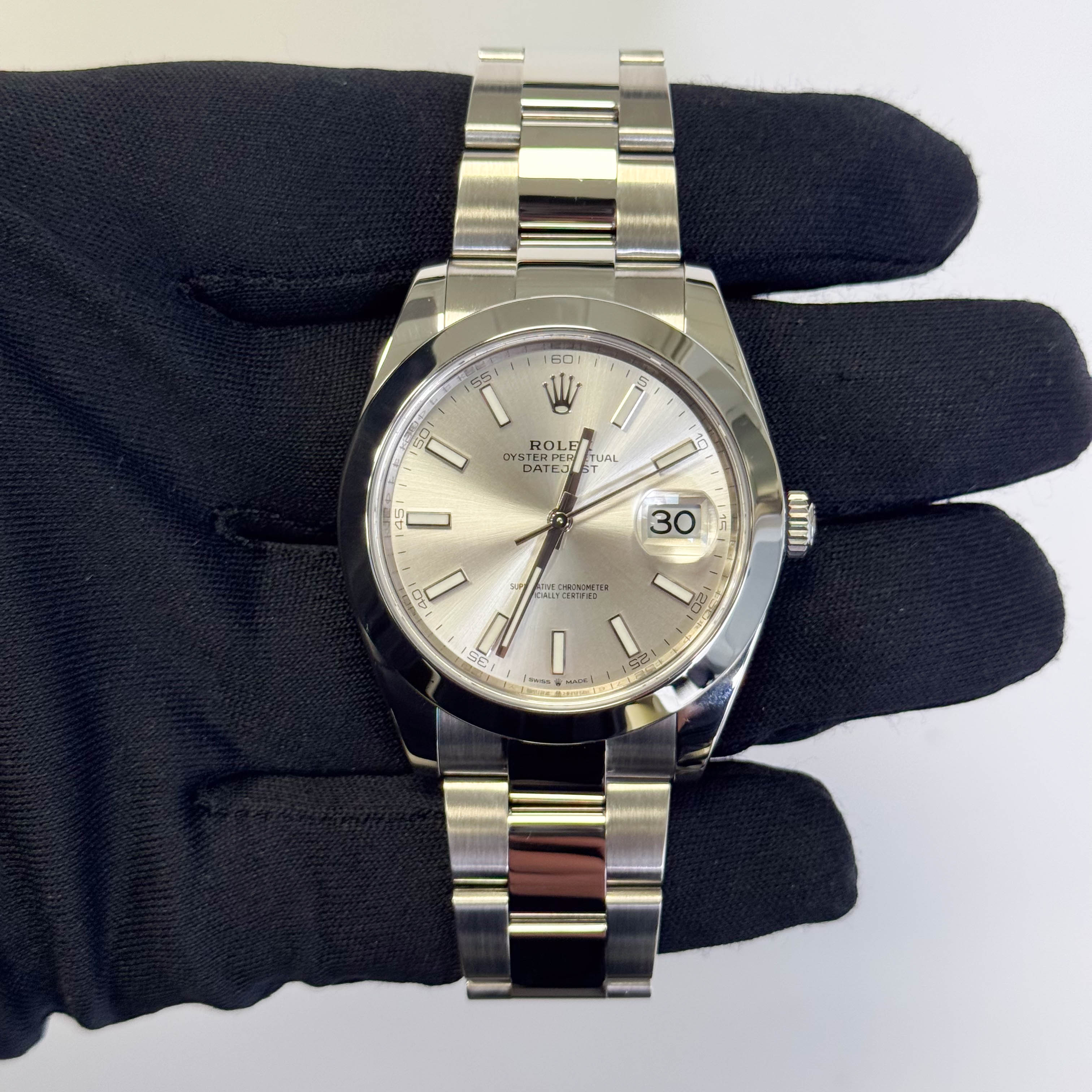 Rolex Datejust 41mm Silver Dial Watch Ref# 126300 - Happy Jewelers Fine Jewelry Lifetime Warranty