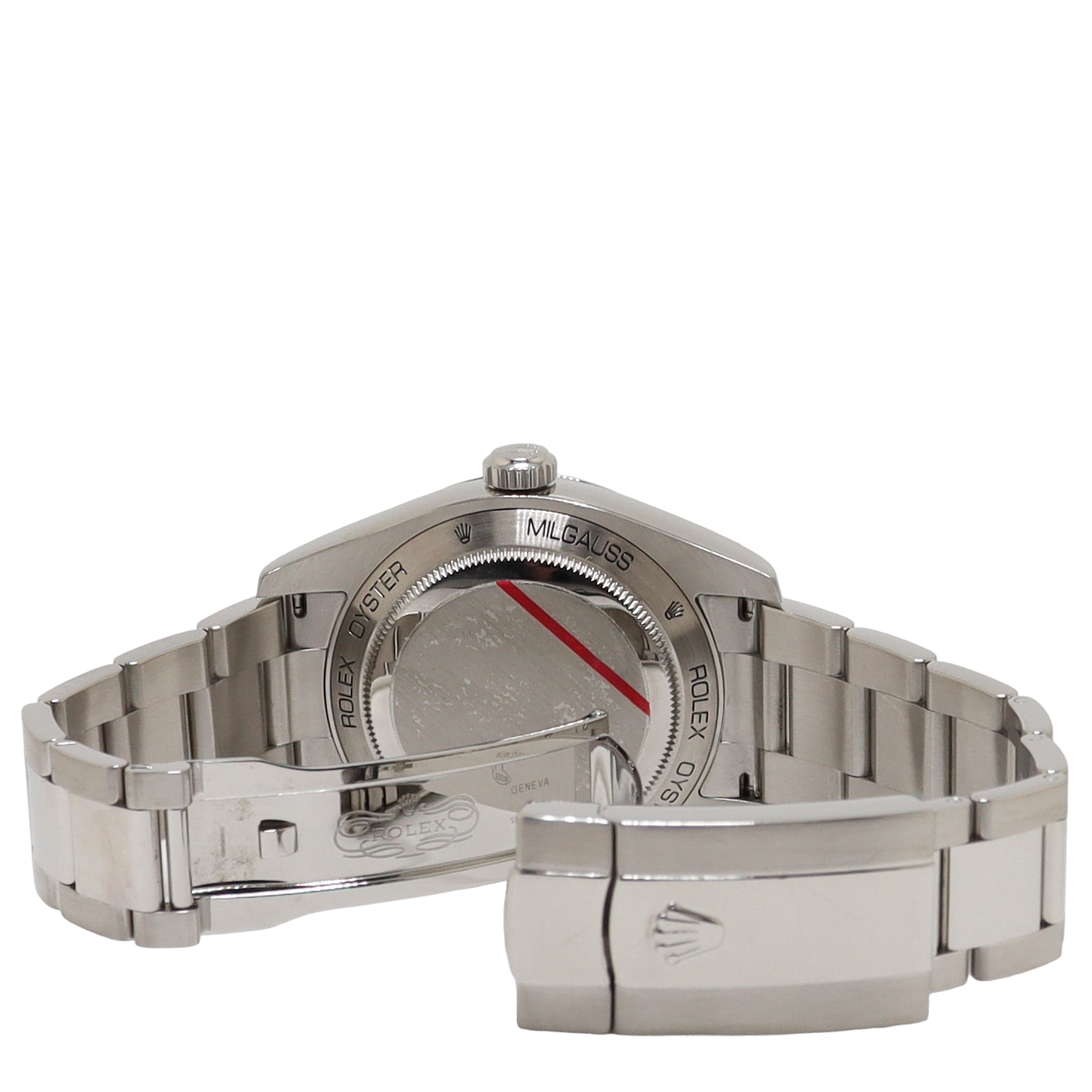 Rolex Milgauss Stainless Steel 40mm Dark Grey Stick Dial Watch Reference #: 116400GV - Happy Jewelers Fine Jewelry Lifetime Warranty