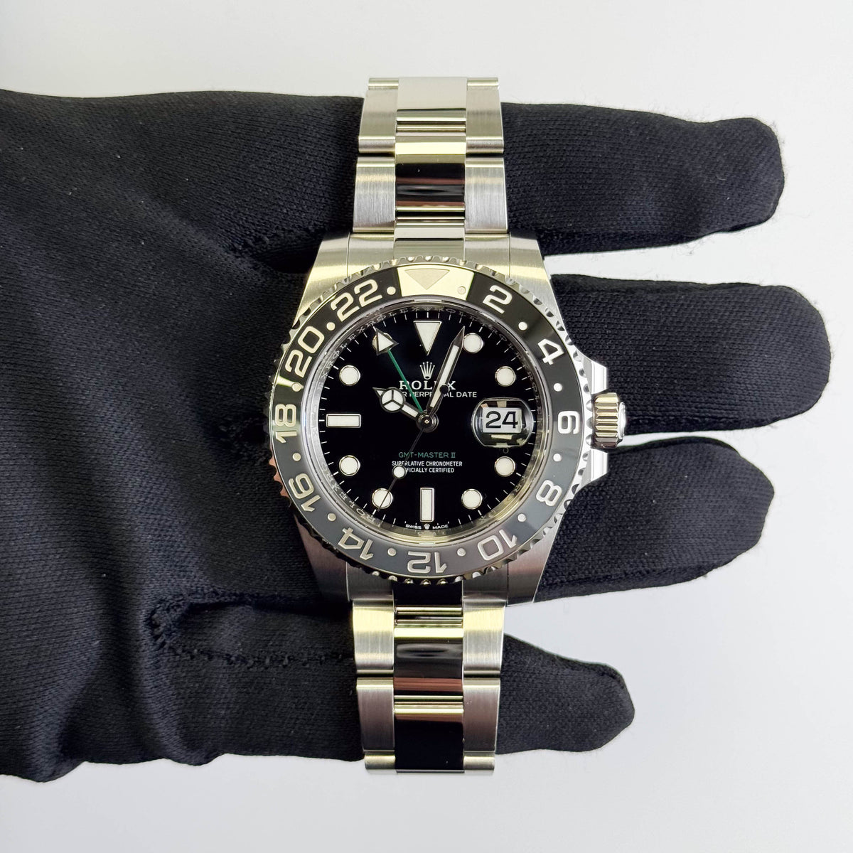 Rolex GMT-Master II 40mm Black Dial Watch Ref# 126710GRNR