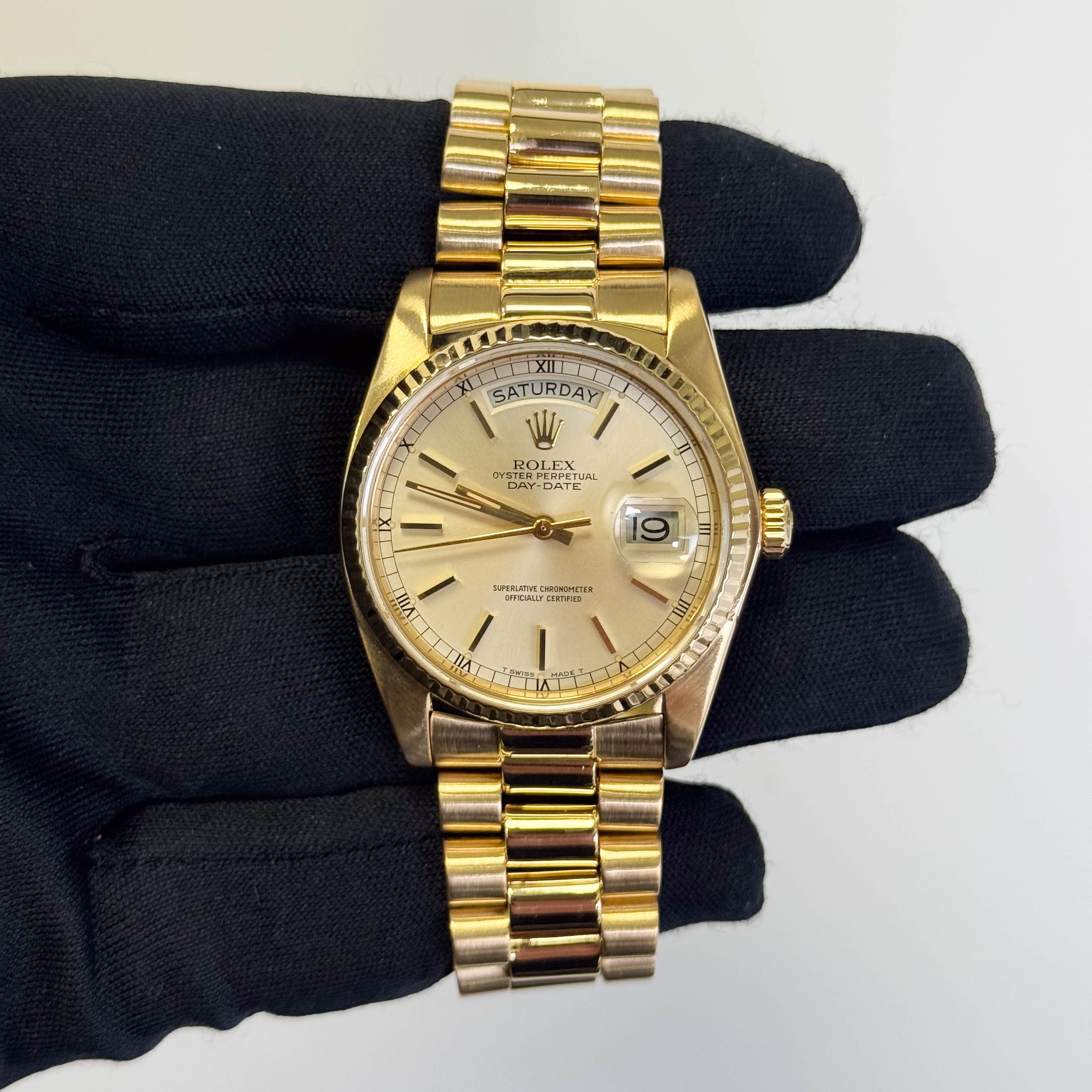 Rolex Day-Date 36mm Champagne Dial Watch Ref# 18038 - Happy Jewelers Fine Jewelry Lifetime Warranty