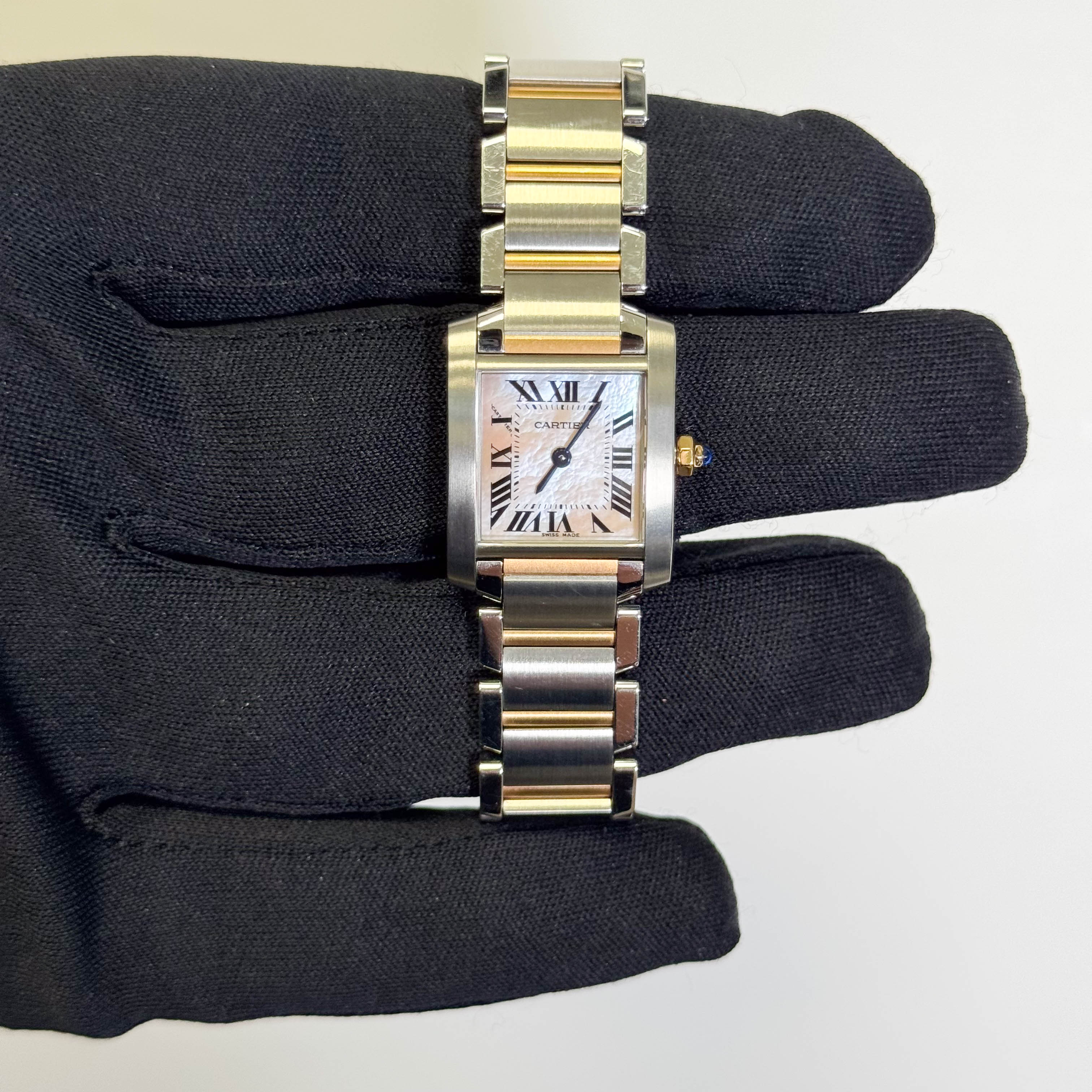 Cartier Tank 20mm Pink Dial Watch Ref# W51027Q4