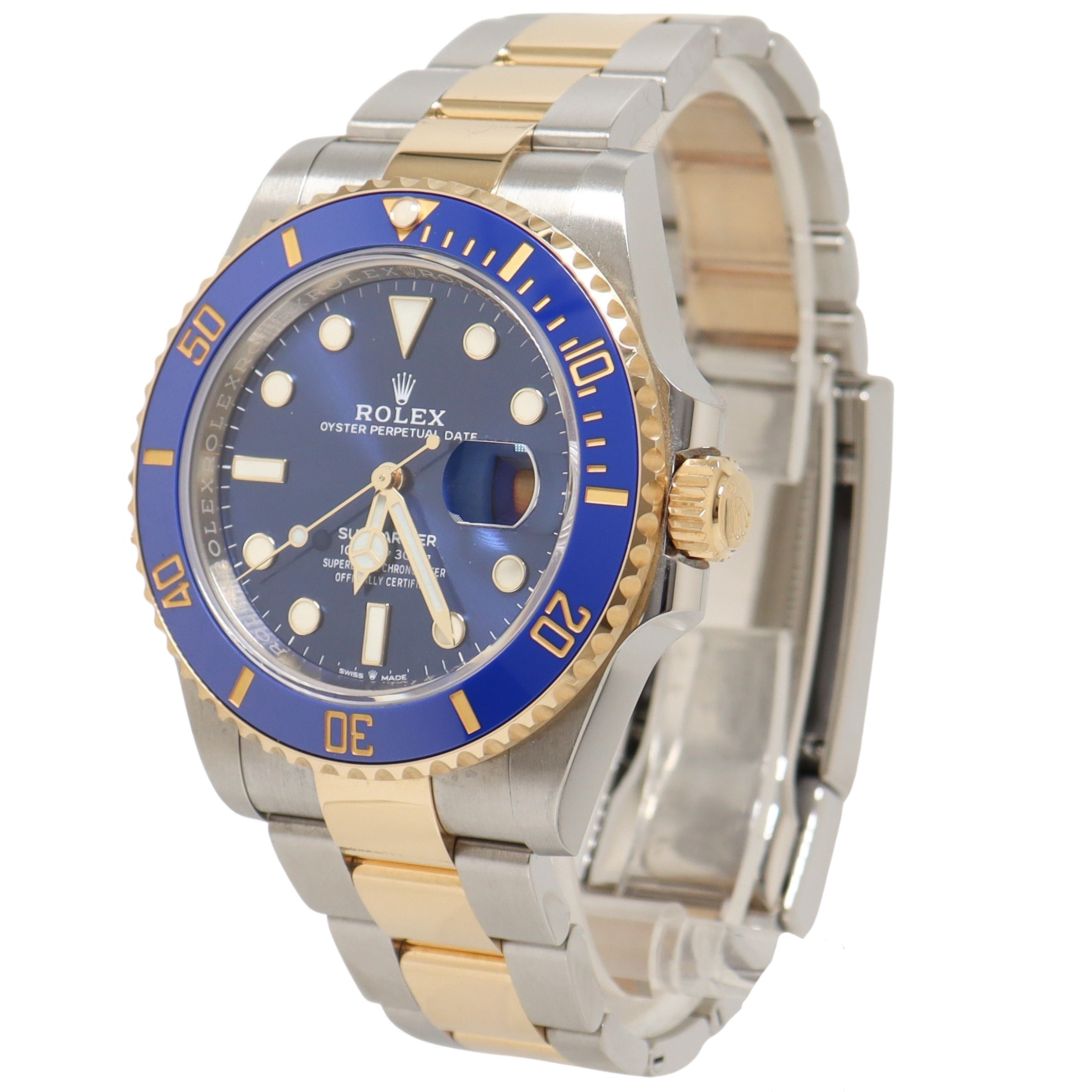 Rolex Submariner Date 41mm Yellow Gold & Steel Blue Dot Dial Watch Reference# 126613LB - Happy Jewelers Fine Jewelry Lifetime Warranty
