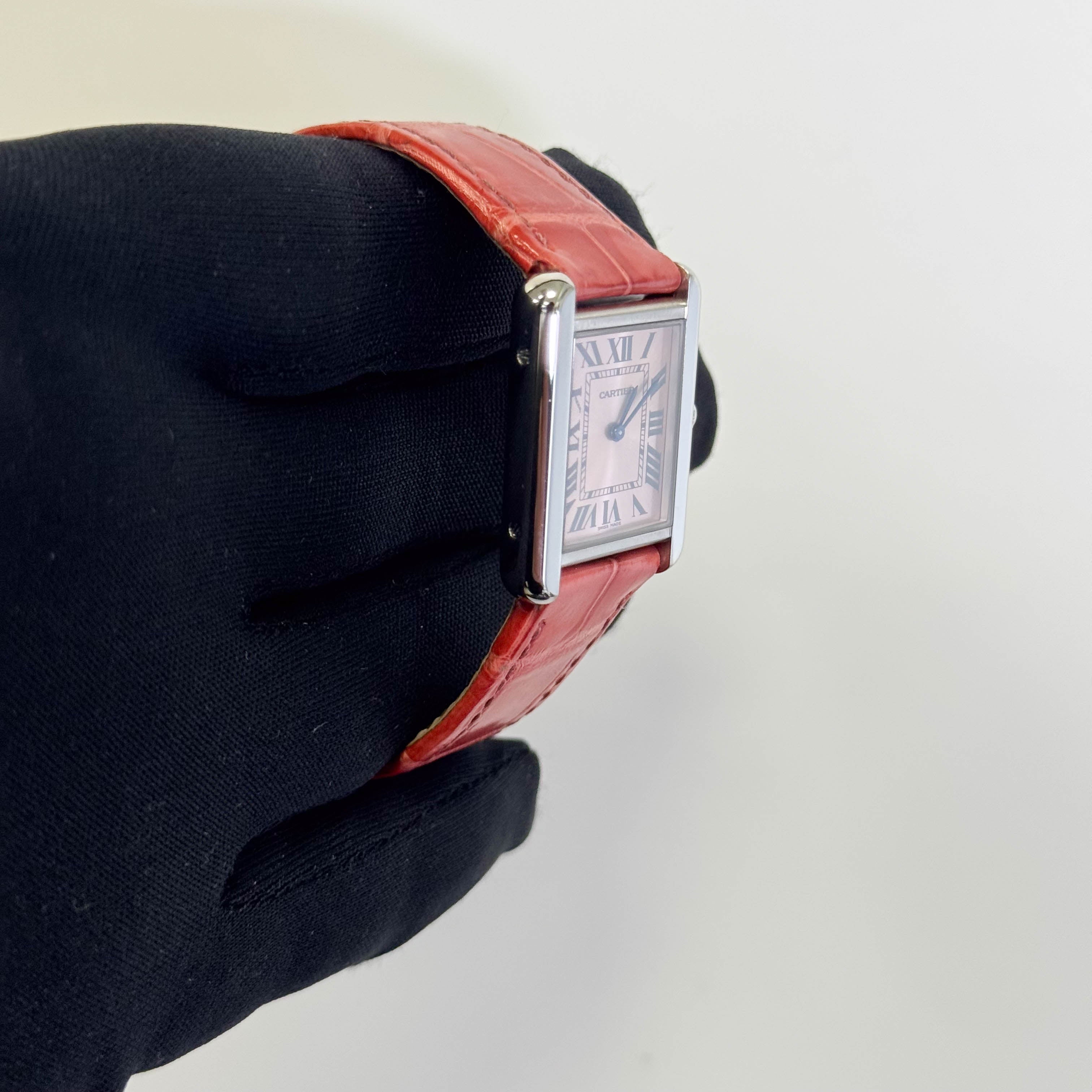 Cartier Tank 31mm Pink Dial Watch Ref# W5200000 - Happy Jewelers Fine Jewelry Lifetime Warranty