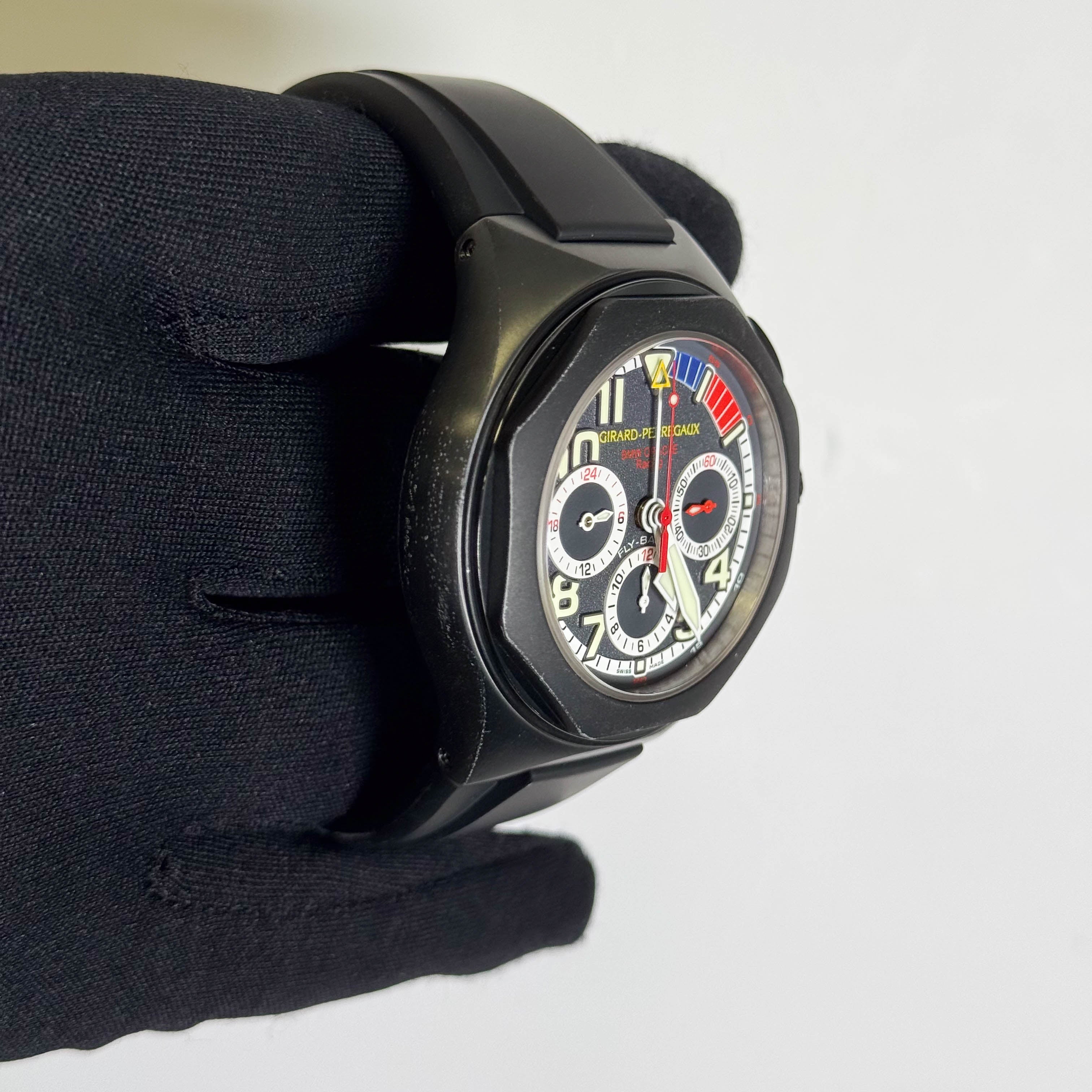 Girard-Perregaux Laureato BMW Oracale Racing Flyback Edition 46mm Black Dial Watch Ref# 80175 - Happy Jewelers Fine Jewelry Lifetime Warranty