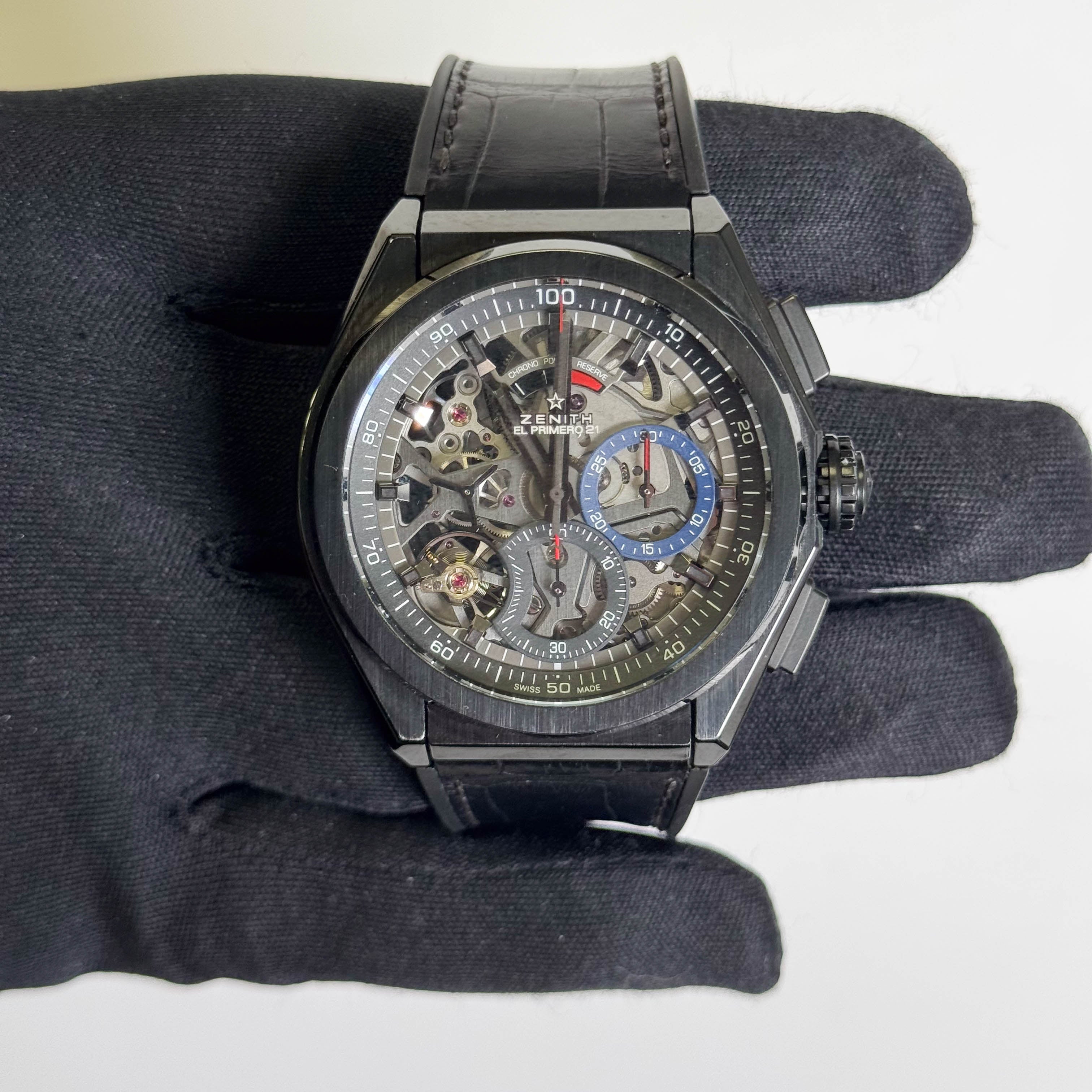 Zenith El Primero 21 44mm Skeleton Dial Watch Ref# 49.9000.9004/78.R582 - Happy Jewelers Fine Jewelry Lifetime Warranty