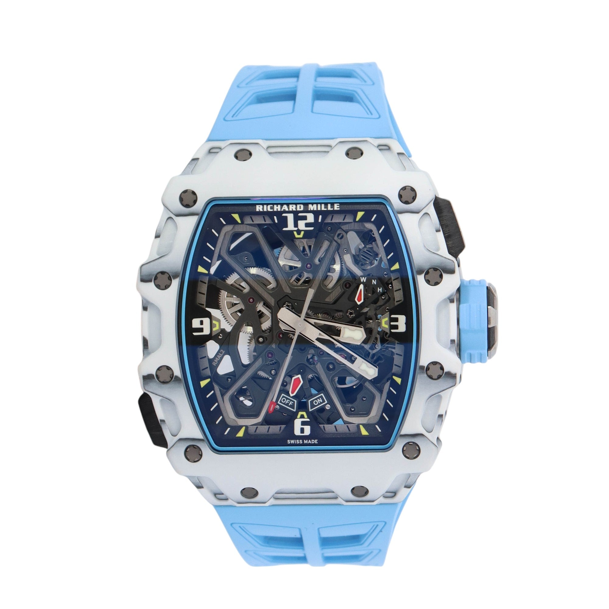 Richard Mille RM35-03 Rafael Nadal White TPT Carbon 43mm Skeleton Arabic & Stick Dial Watch Reference #: RM35-03 - Happy Jewelers Fine Jewelry Lifetime Warranty