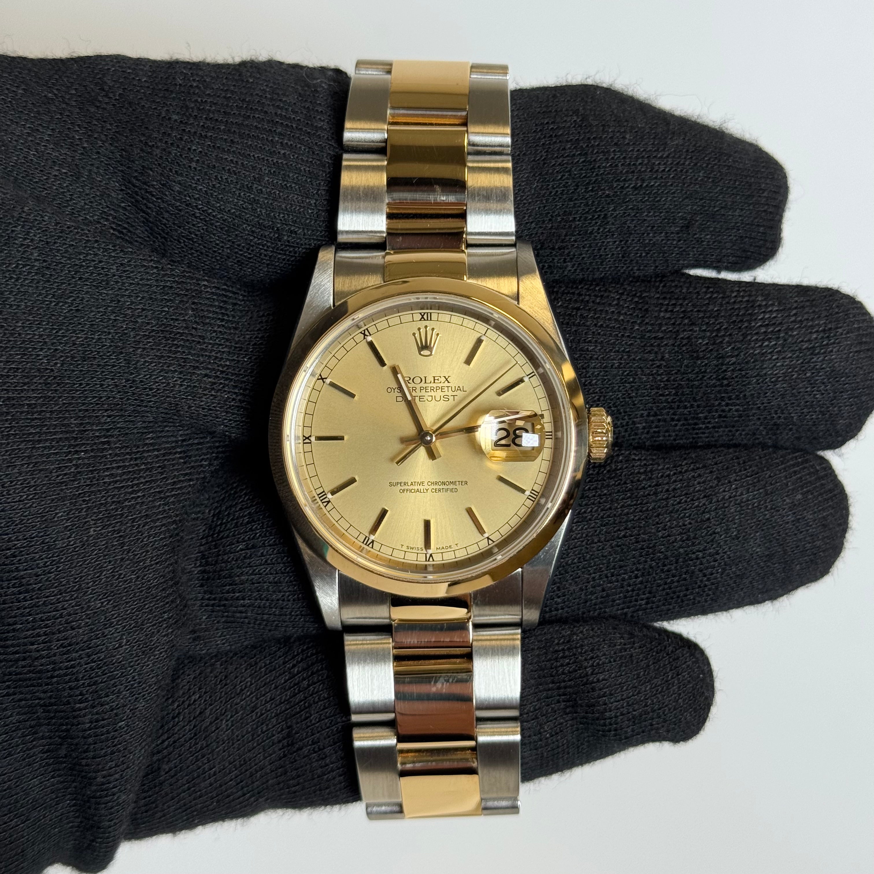 Rolex Datejust 36mm Champagne Dial Watch Ref# 16203 - Happy Jewelers Fine Jewelry Lifetime Warranty