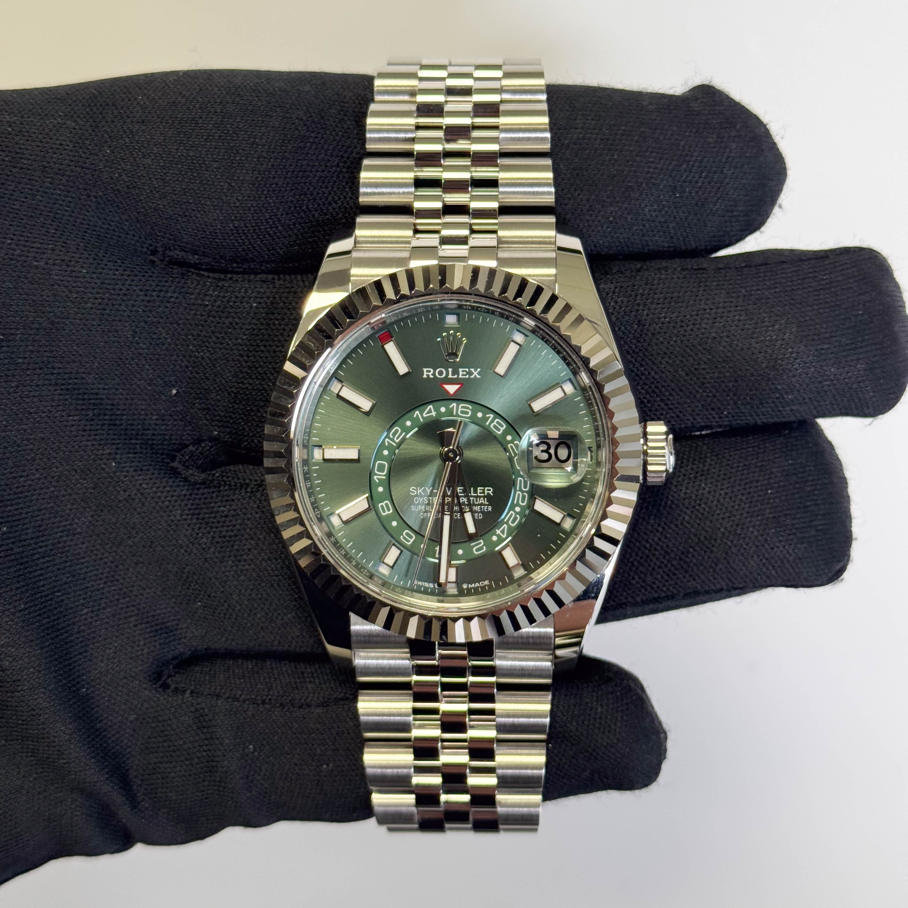 Rolex Sky-Dweller 42mm Green Dial Watch Ref# 336934 - Happy Jewelers Fine Jewelry Lifetime Warranty