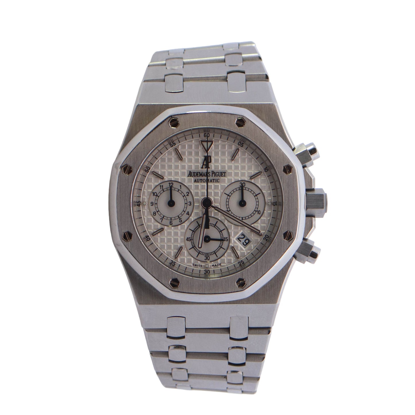 Audemars Piguet Royal Oak Chronograph Stainless Steel 39mm White Chronograph Stick Dial Watch Reference #: 25860ST.OO.1110ST.05 - Happy Jewelers Fine Jewelry Lifetime Warranty